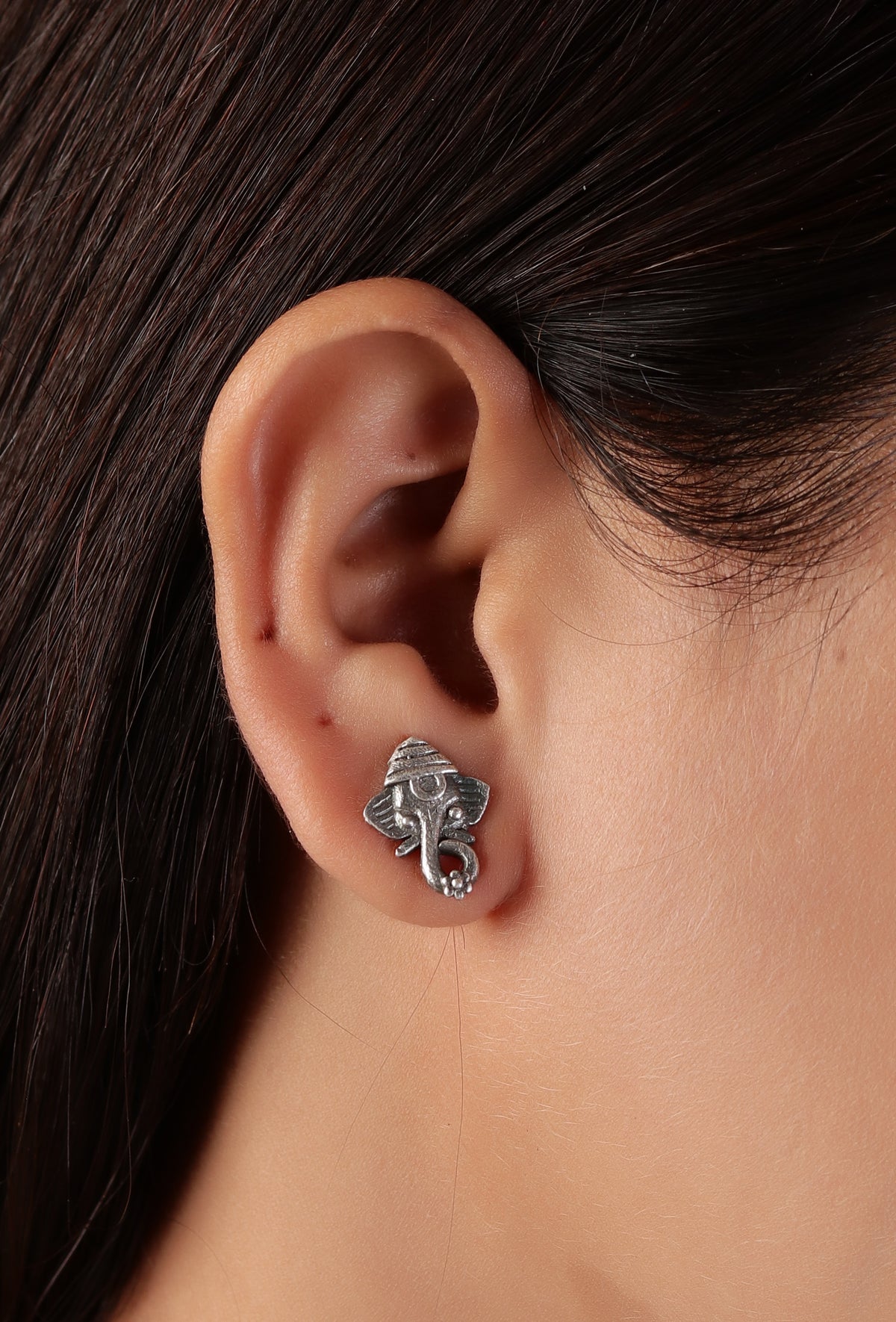 Sacred Ganesha Face Studs