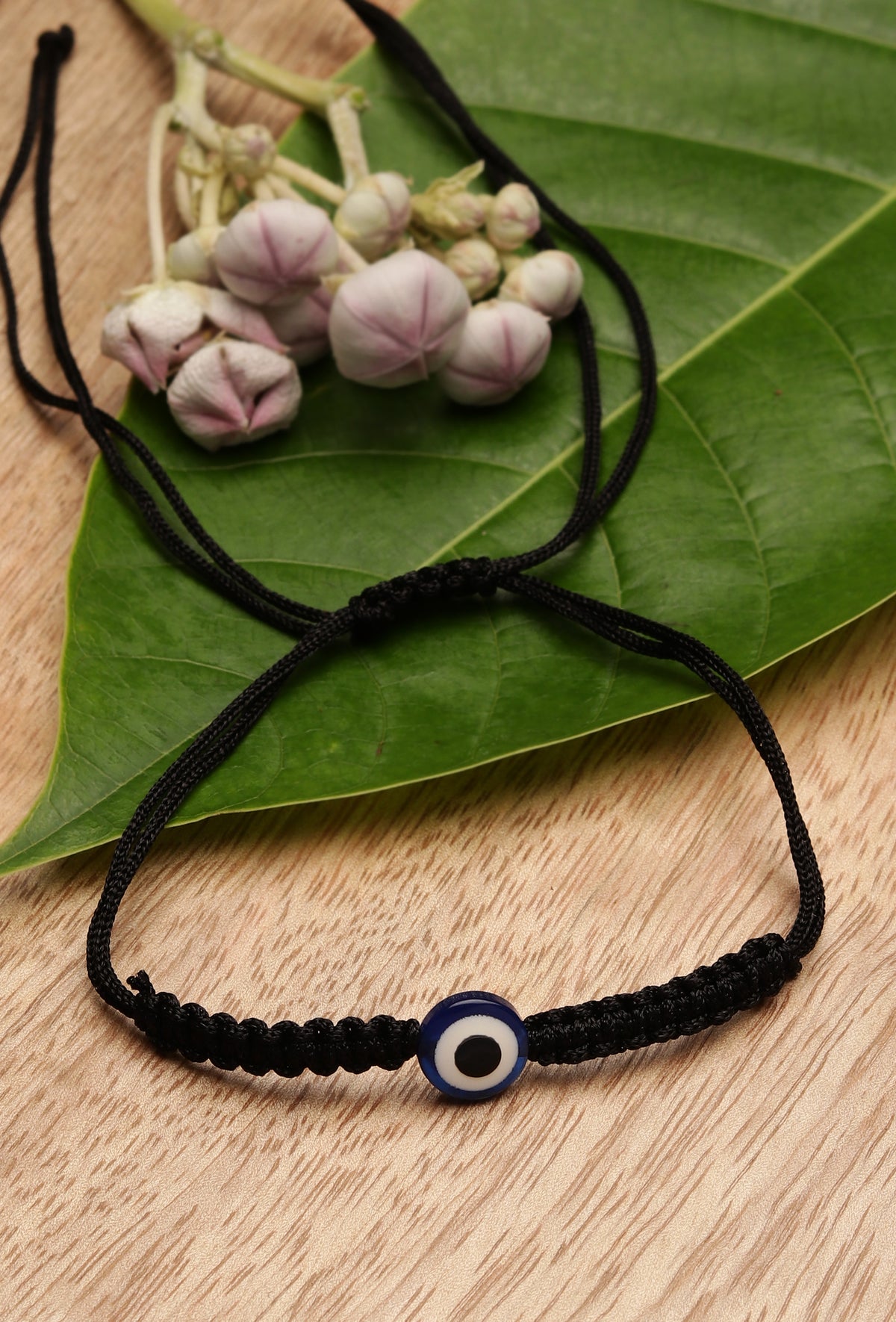 Adjustable Nazar Suraksha Anklet with Black Thread & Evil Eye Protector