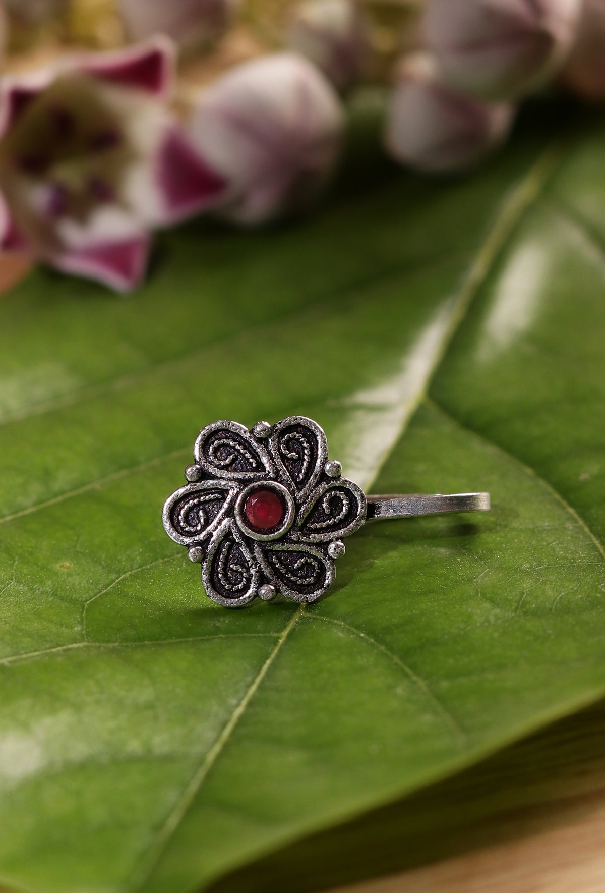 Handcrafted Floral Delight Nose pin