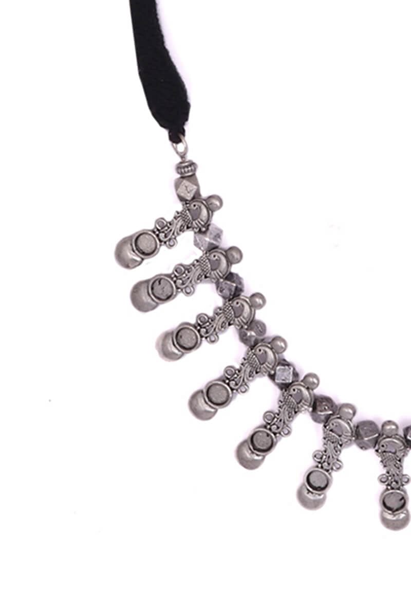 Marvolo German Silver Embellished Necklace