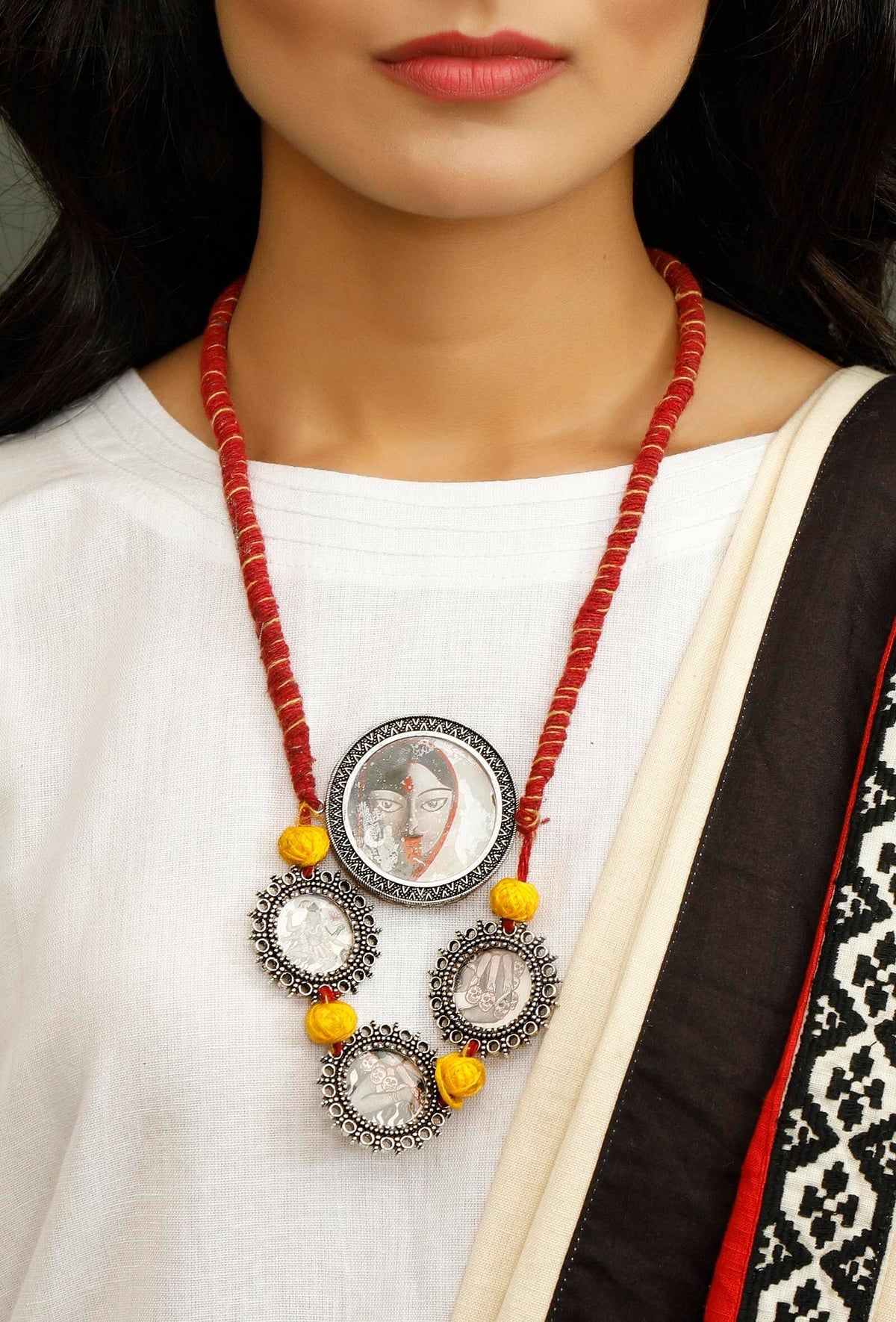 Goddess Kali Red Cord Necklace