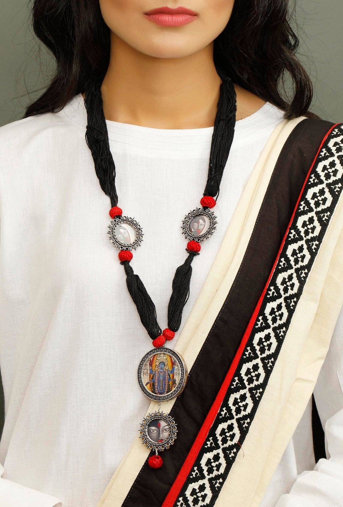 Black Thread Goddess Kali Necklace