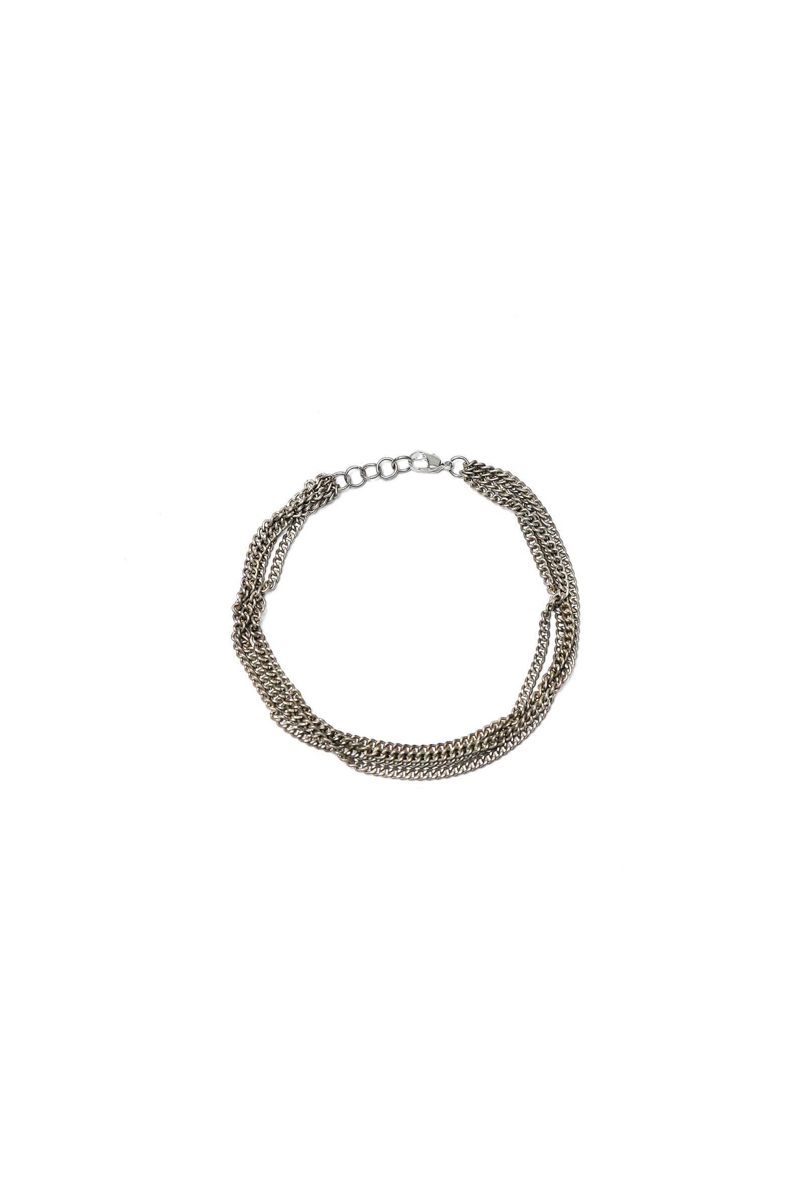 Multi-Layered silver plated brass Anklet With Antique finish
