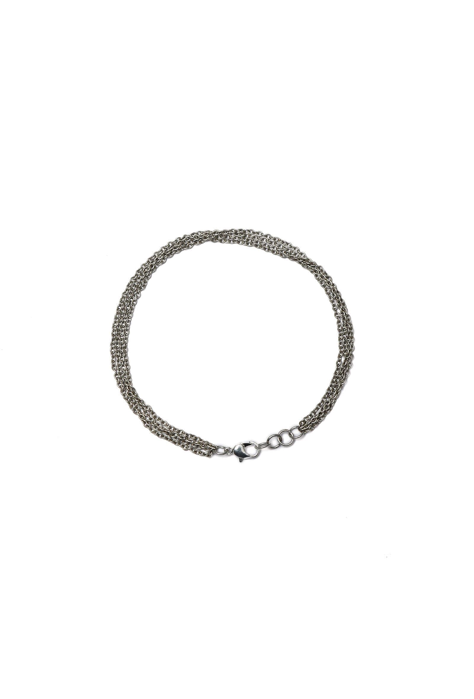 Set of 2: Silver-Plated brass chain Gothy anklet