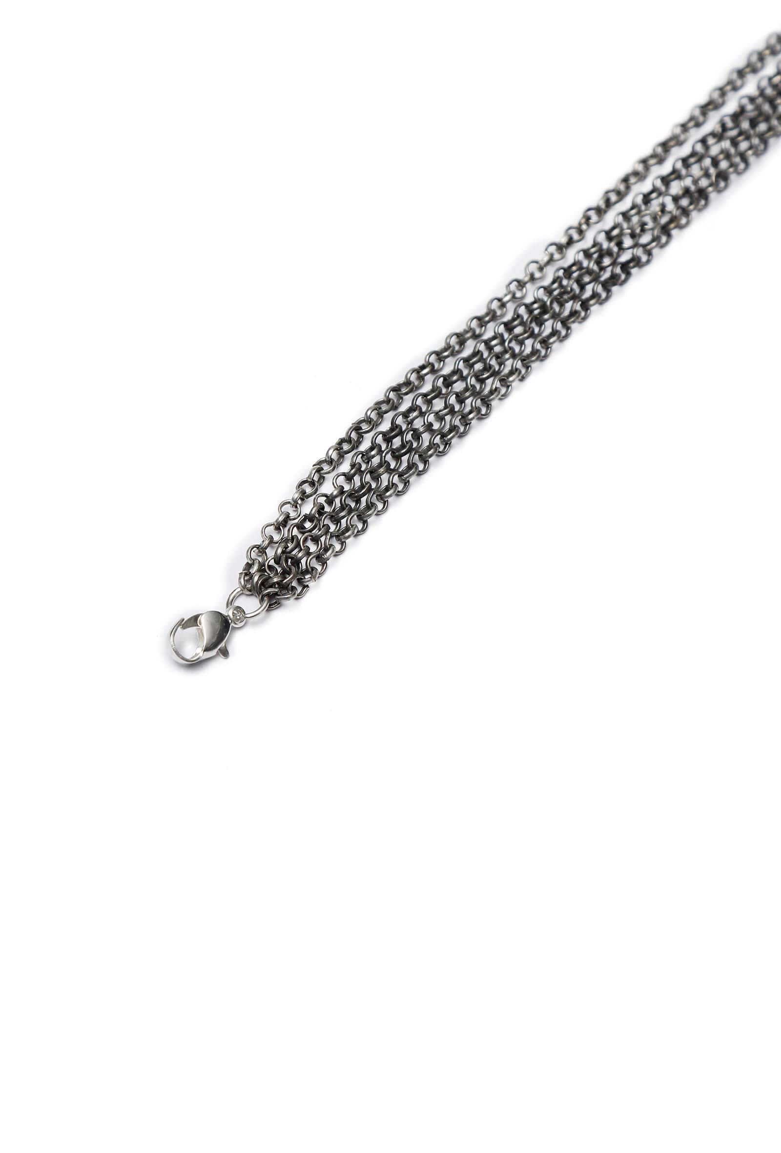silver plated brass Layered Gothy Foot Chain