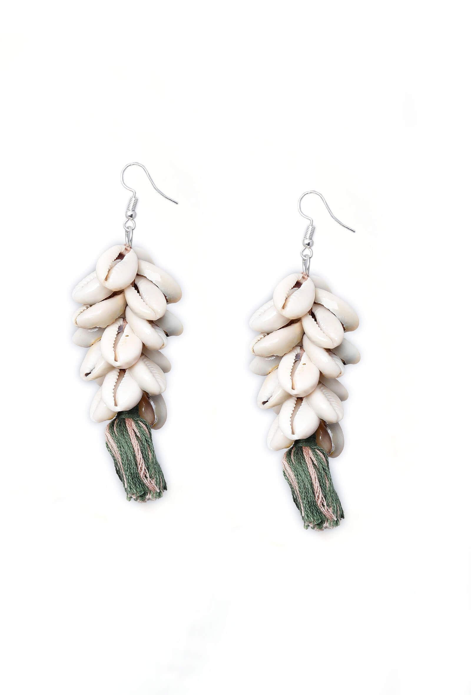 Tassled Seashell Earrings