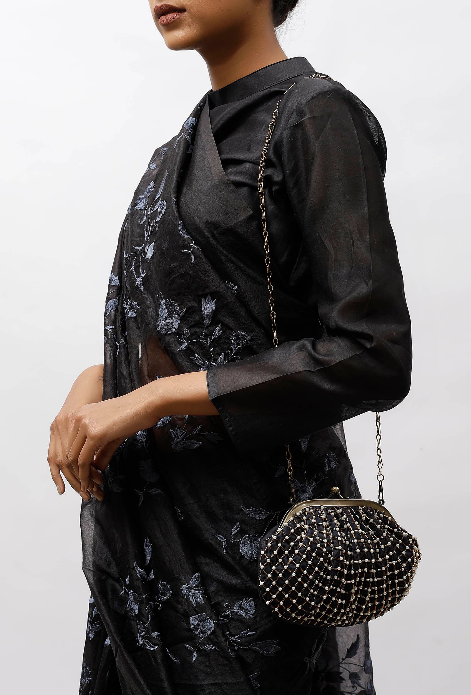 Auster Black Embellished Clutch Bag