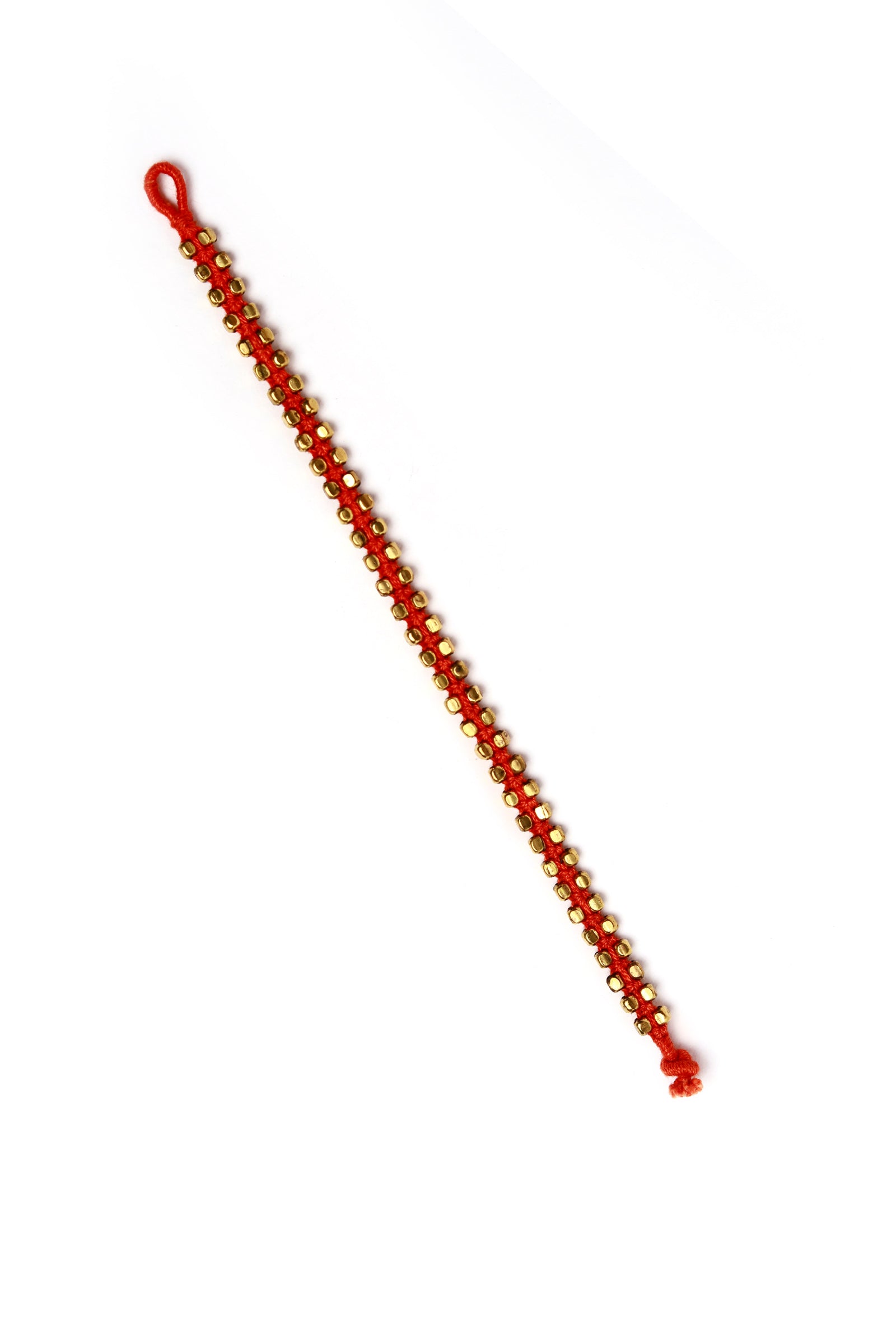 Set Of 2- Haya Red Thread German Silver Anklets