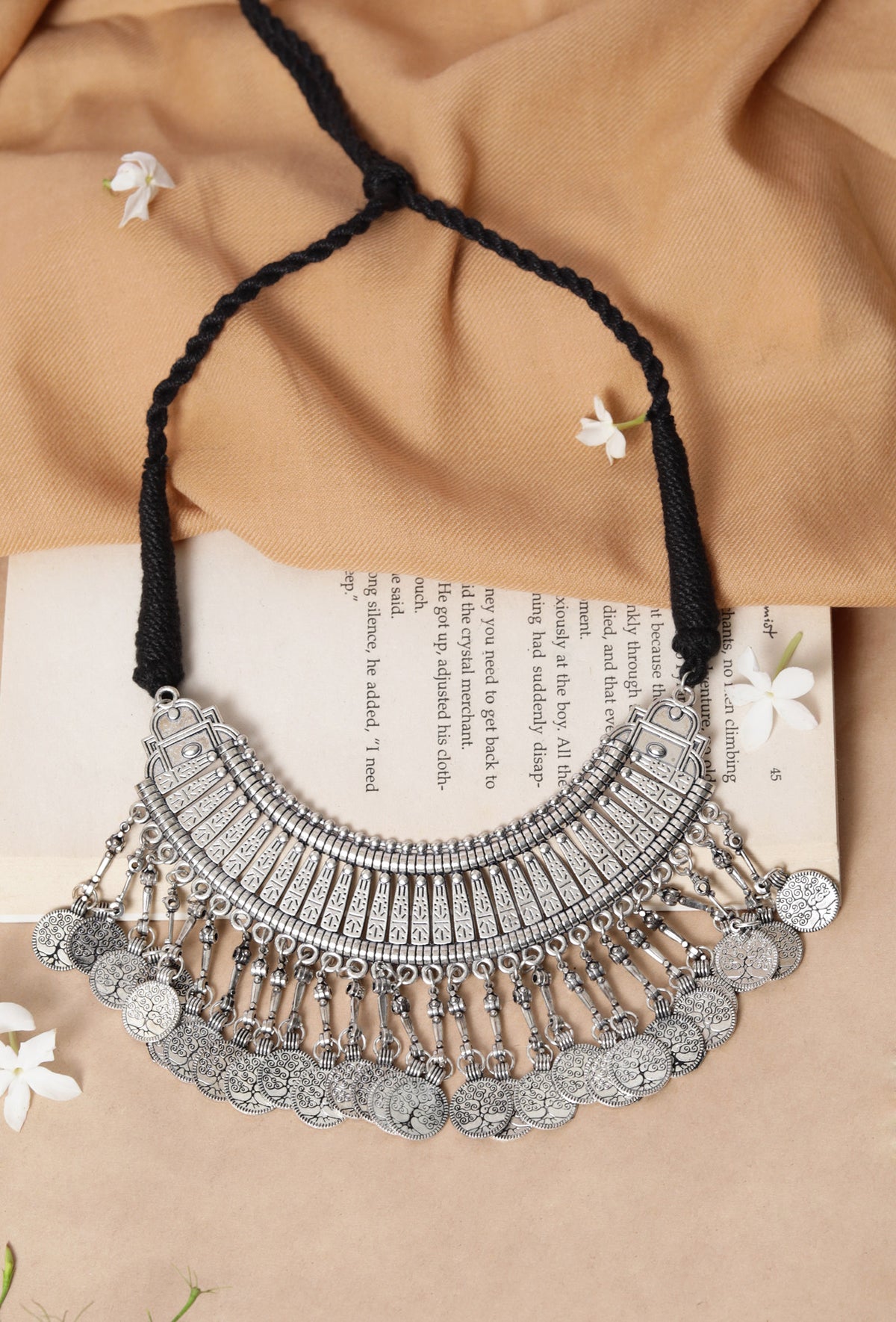 German Silver Designer Hasli With Coin Choker Necklace For Women