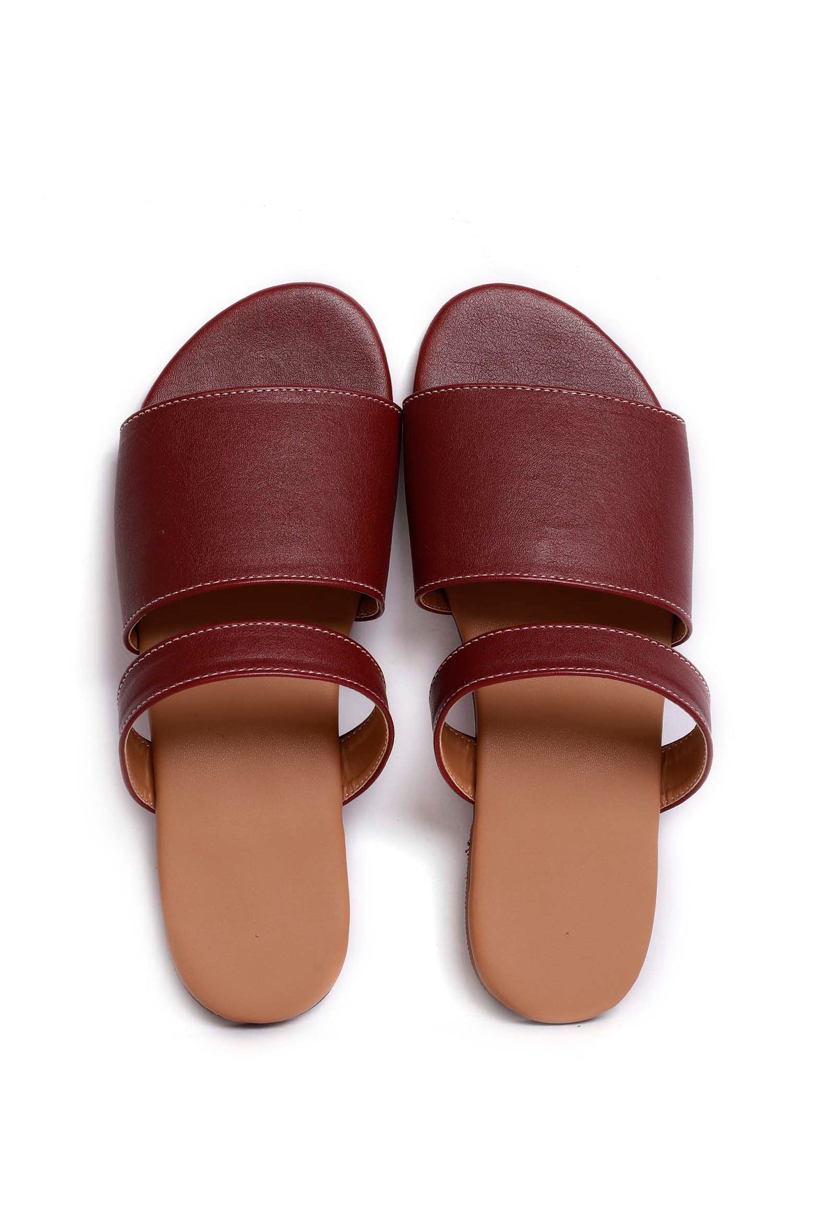 Pecan Brown Cruelty Free Leather Sliders