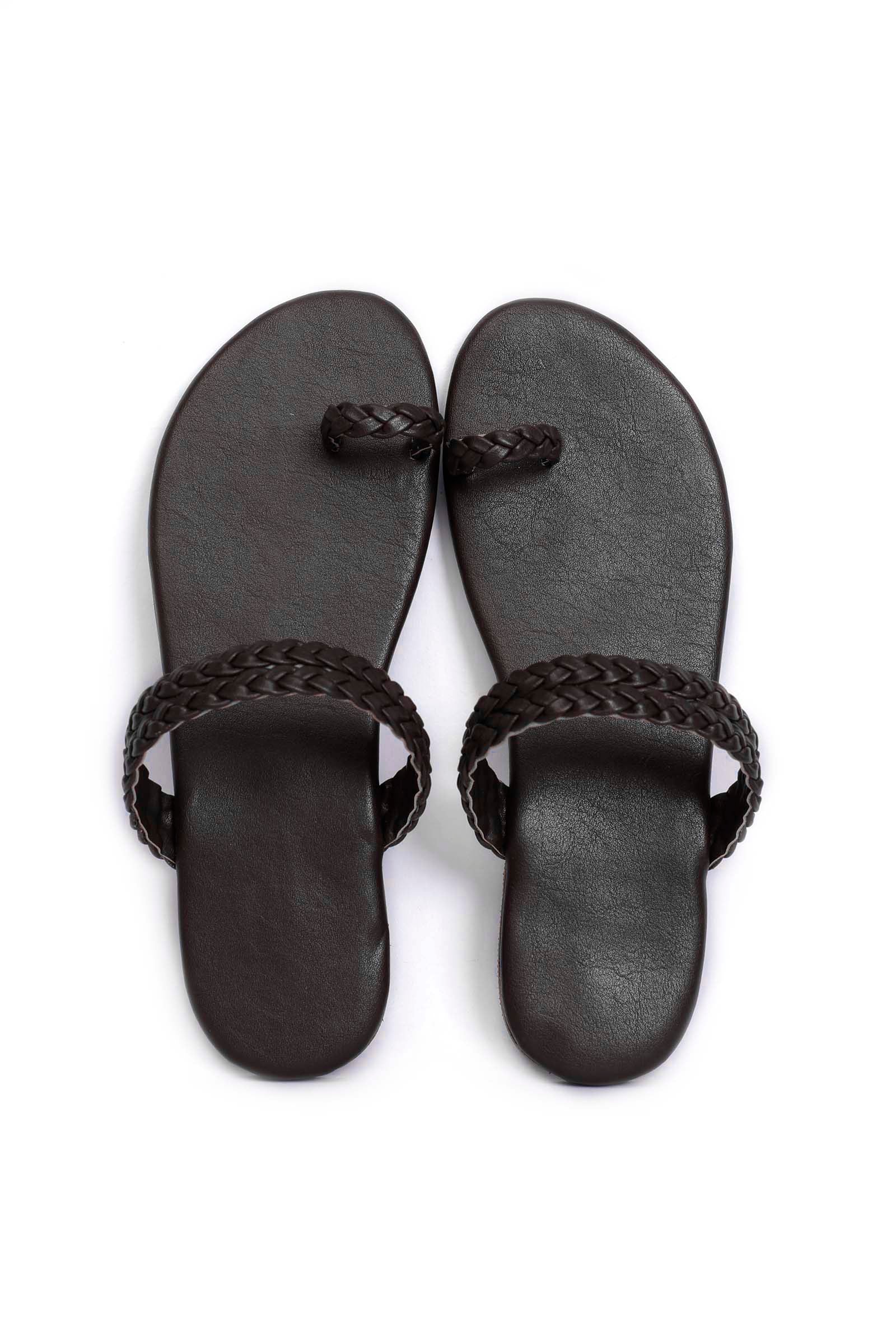 Brown Knotted Cruelty Free Leather Sandals