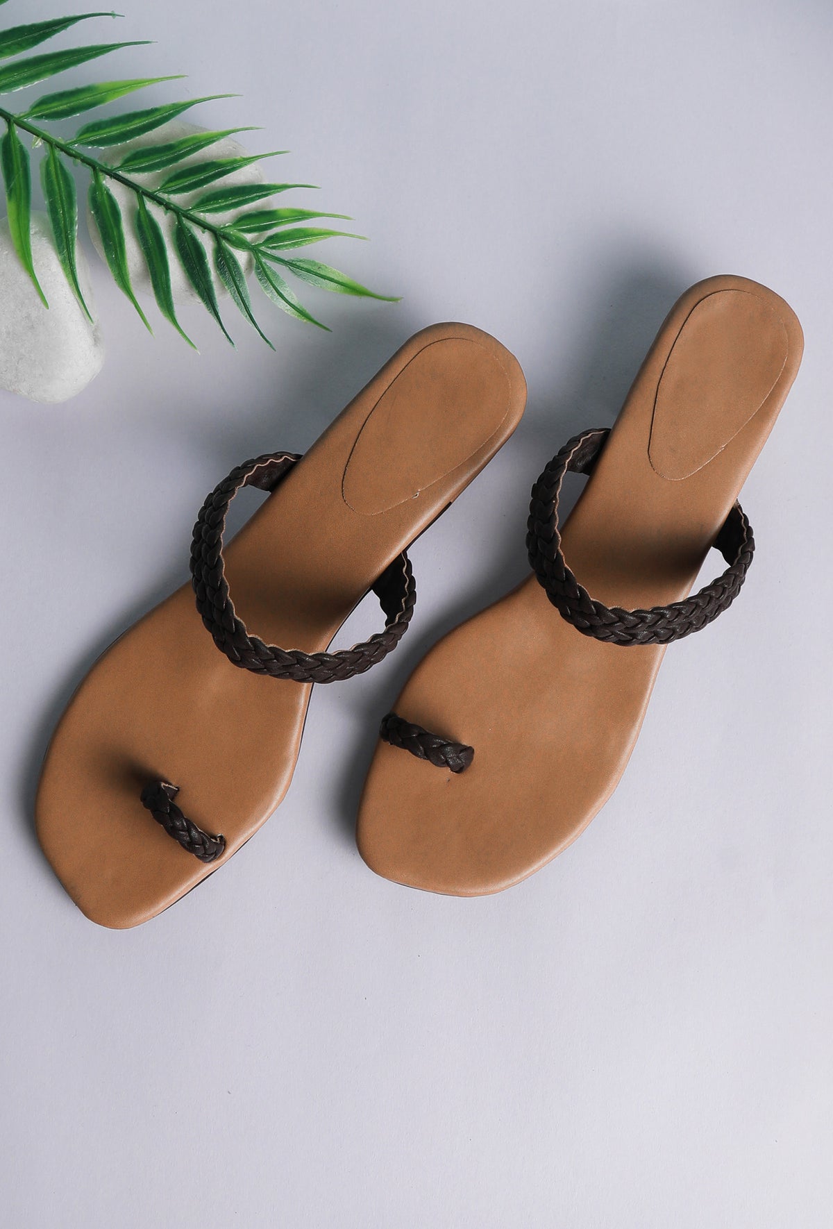 Classic Black Knotted Cruelty Free Leather Sandals