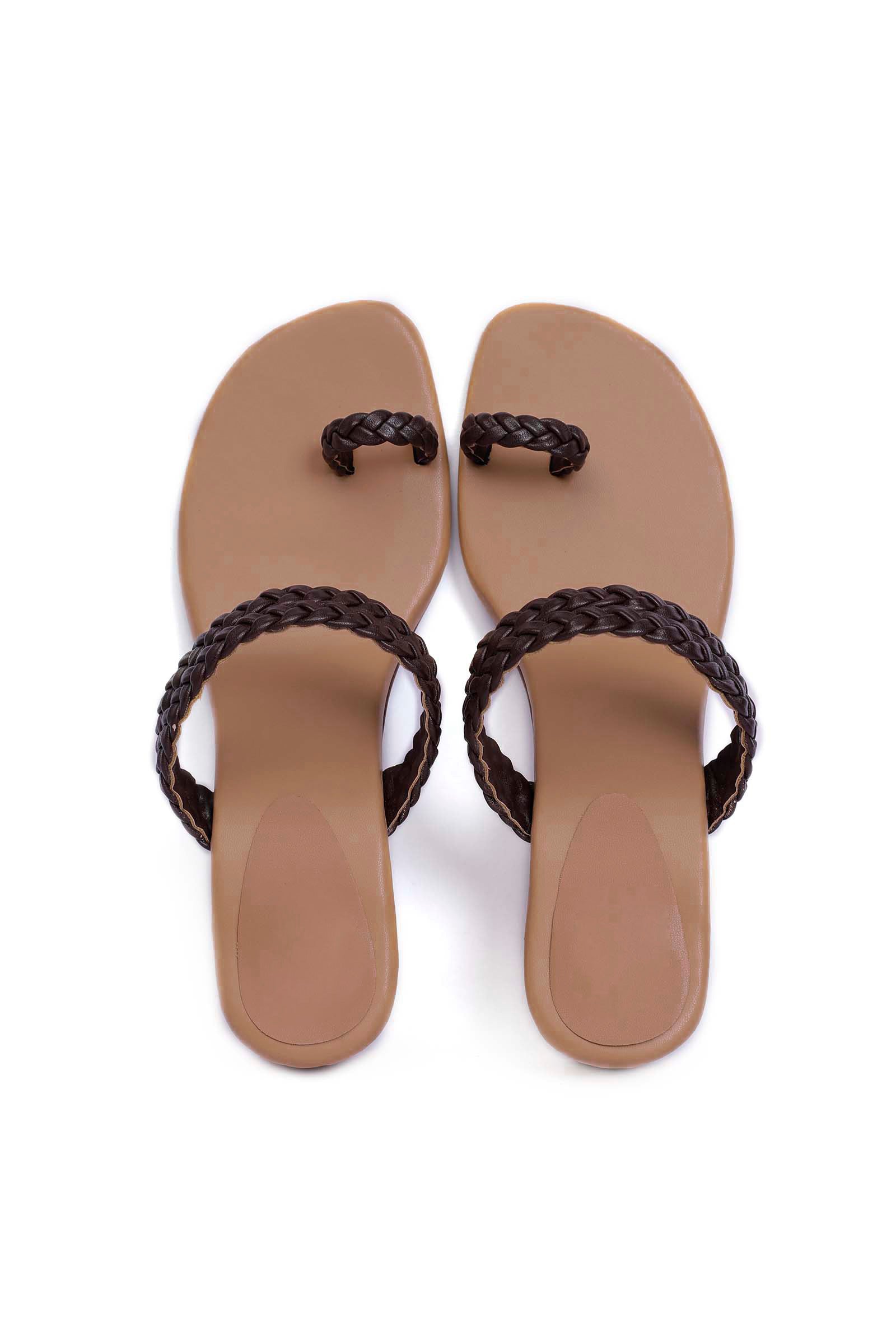 Classic Black Knotted Cruelty Free Leather Sandals