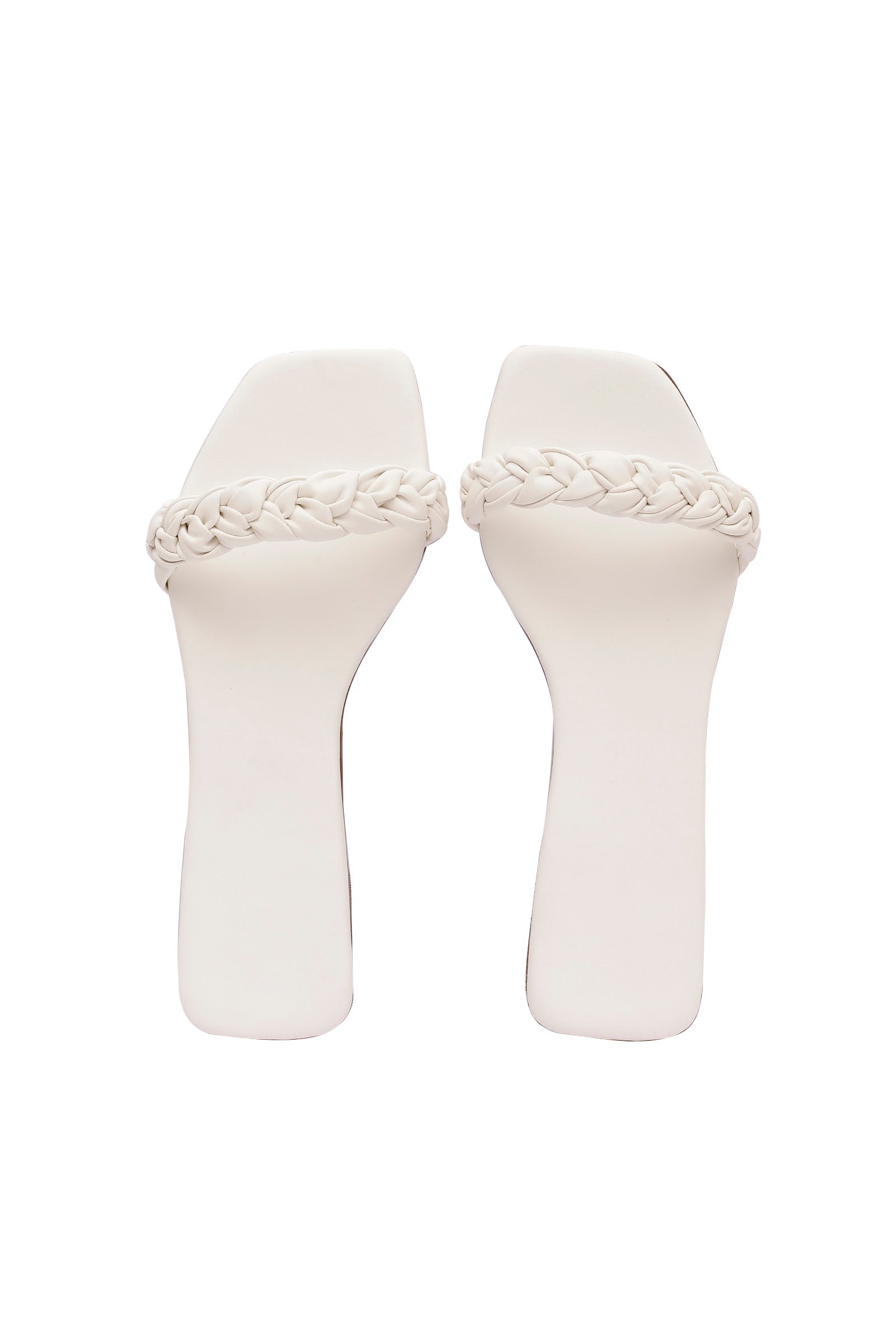 Daisy White Braided Cruelty Free Leather Flats