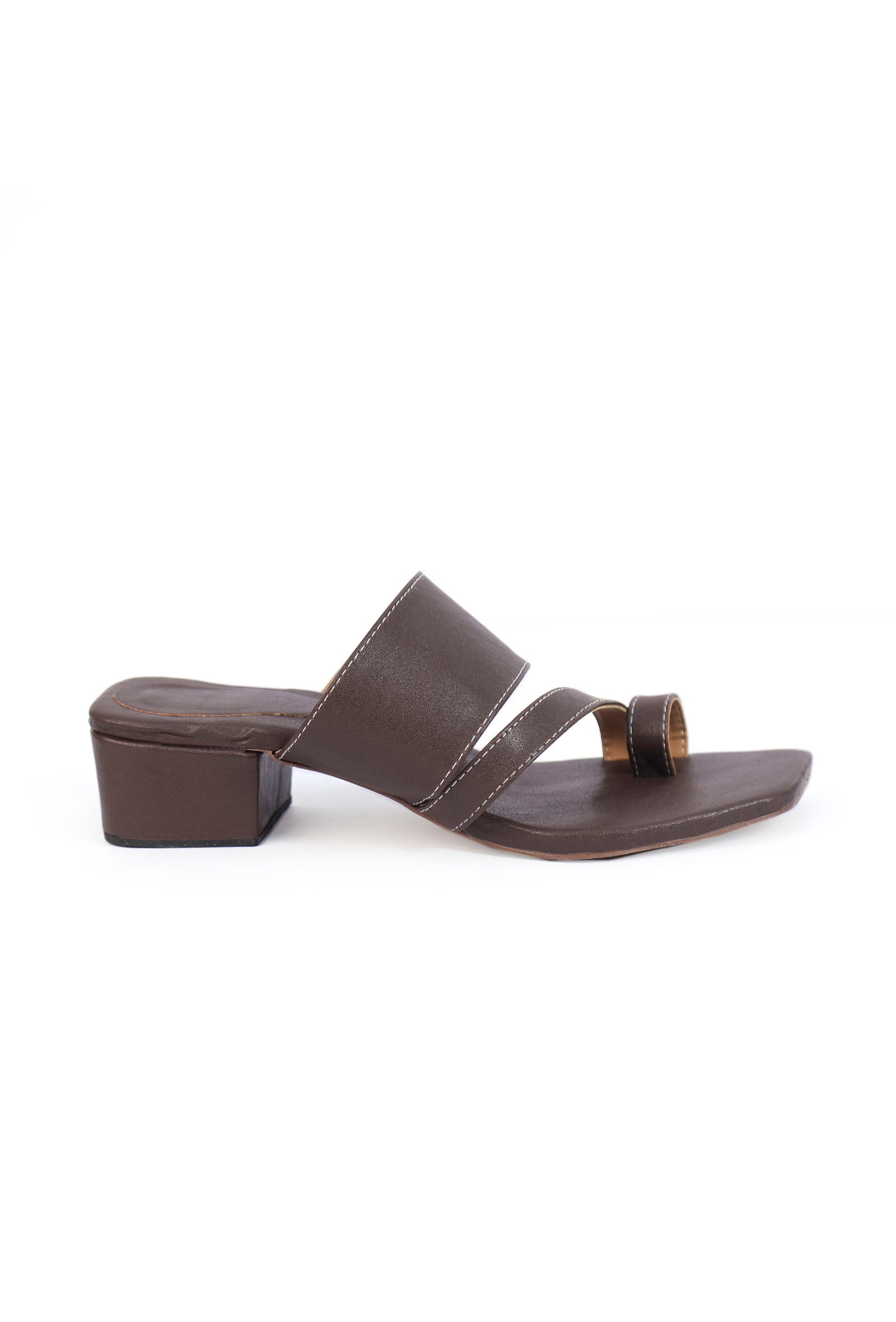 Umber Brown Cruelty Free Leather Strap Heels