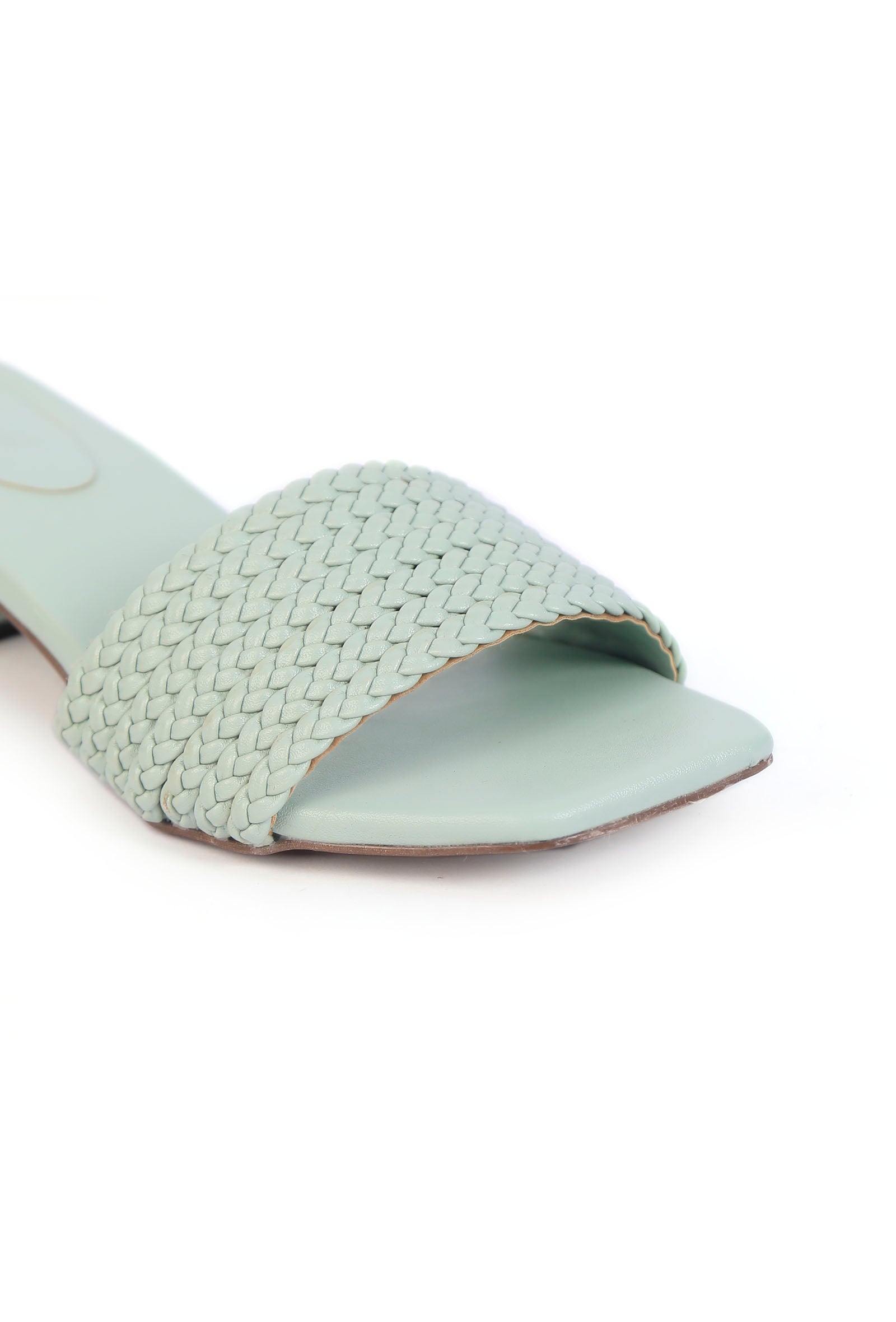 Teal Mint Cruelty Free Leather Heels
