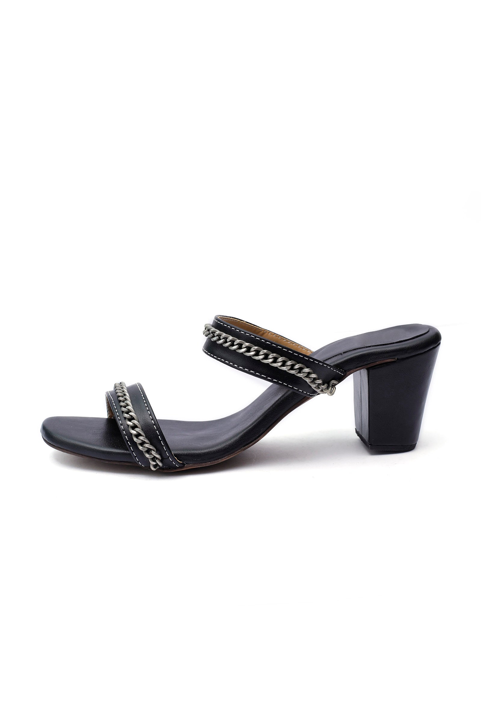 Charcoal Black Chain Cruelty-Free Leather Stealtoes