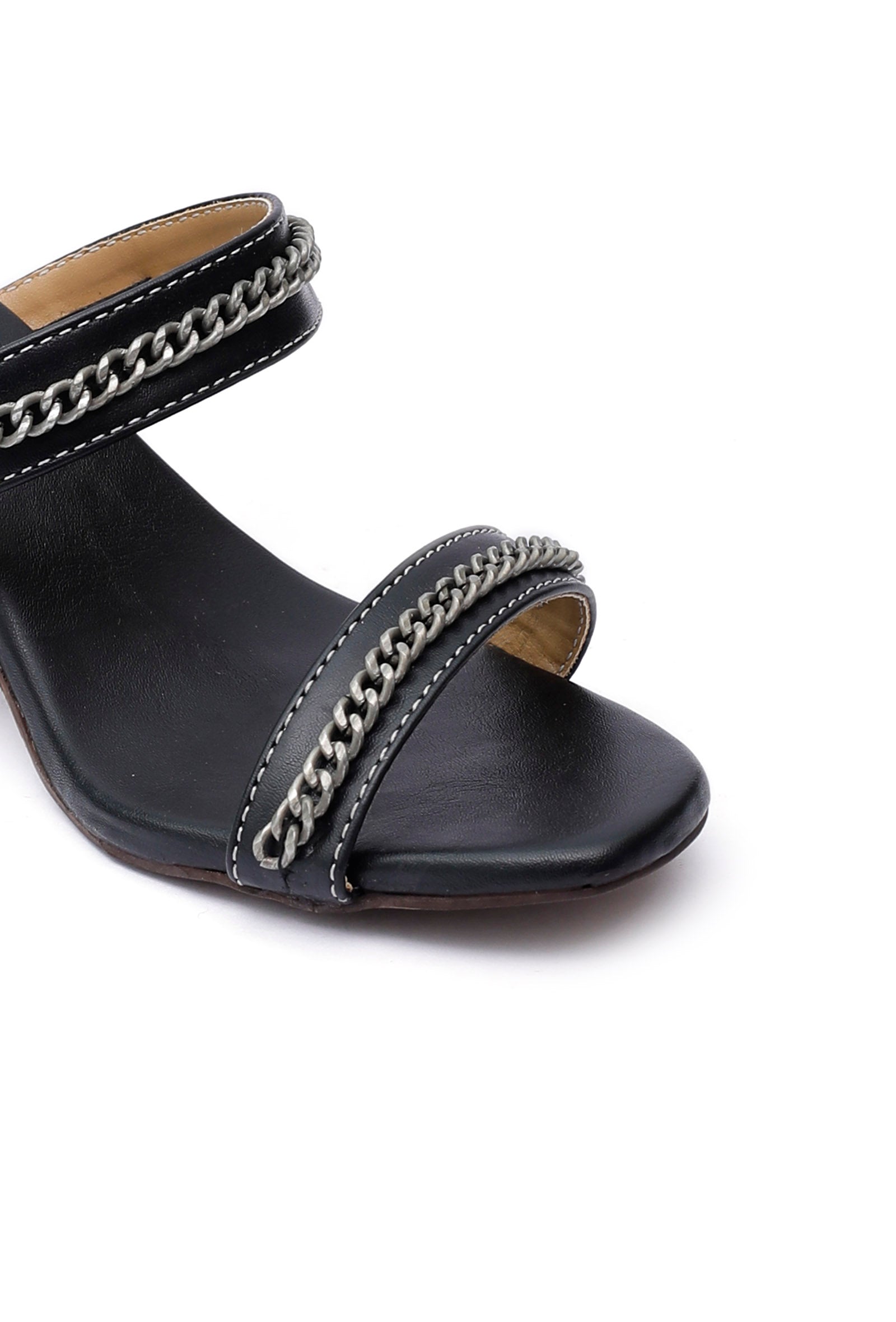 Charcoal Black Chain Cruelty-Free Leather Stealtoes