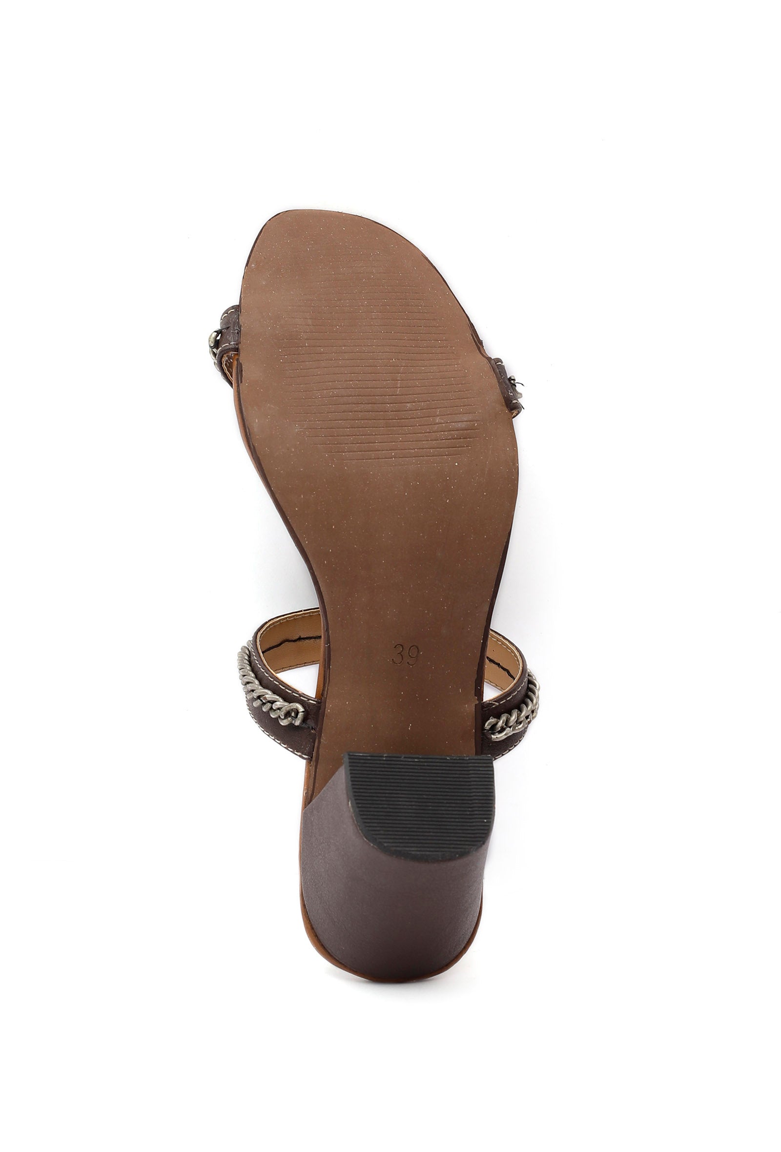 Umber Brown Chain Cruelty-Free Leather Heels