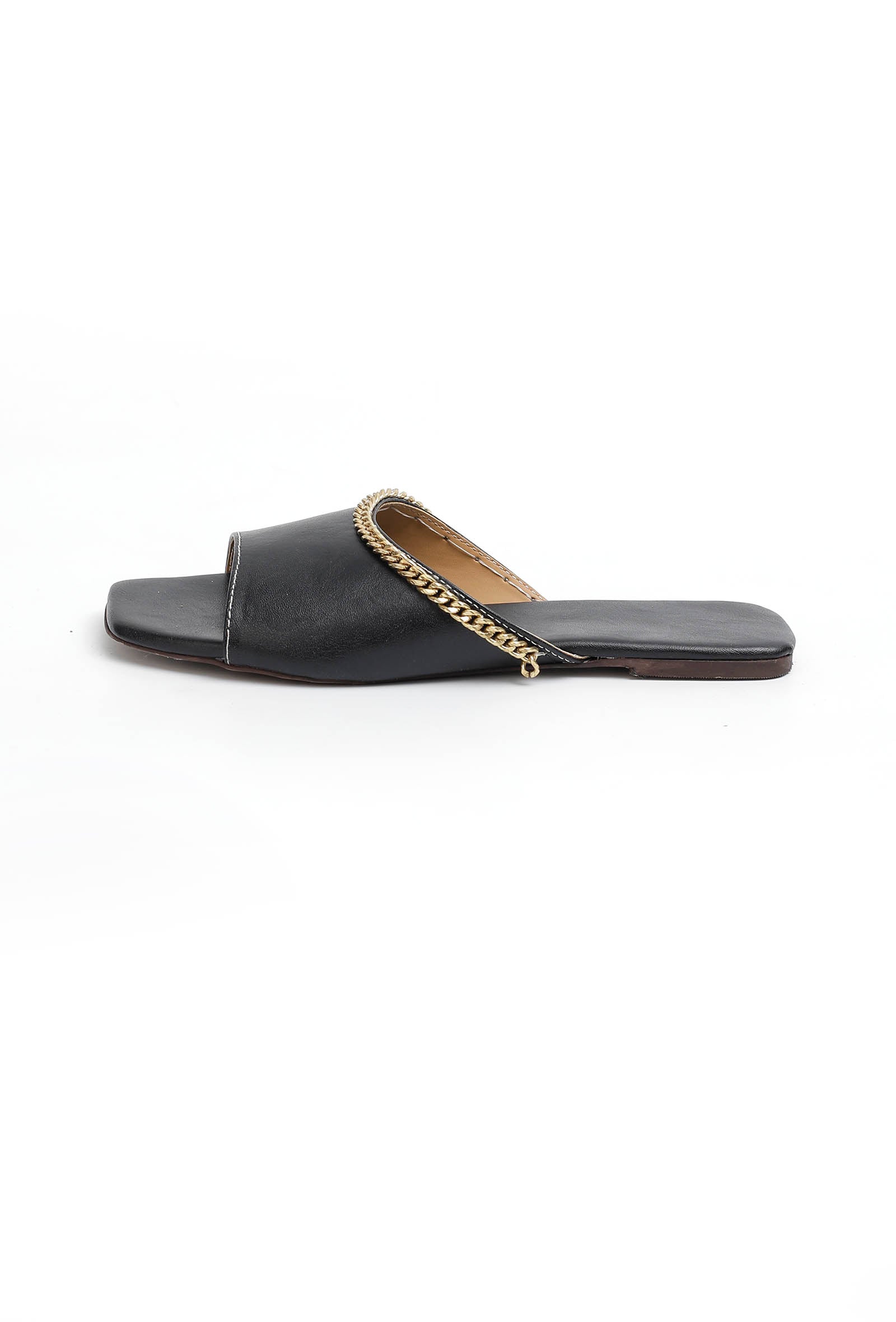 Charcoal Black Cruelty-Free Leather Flats