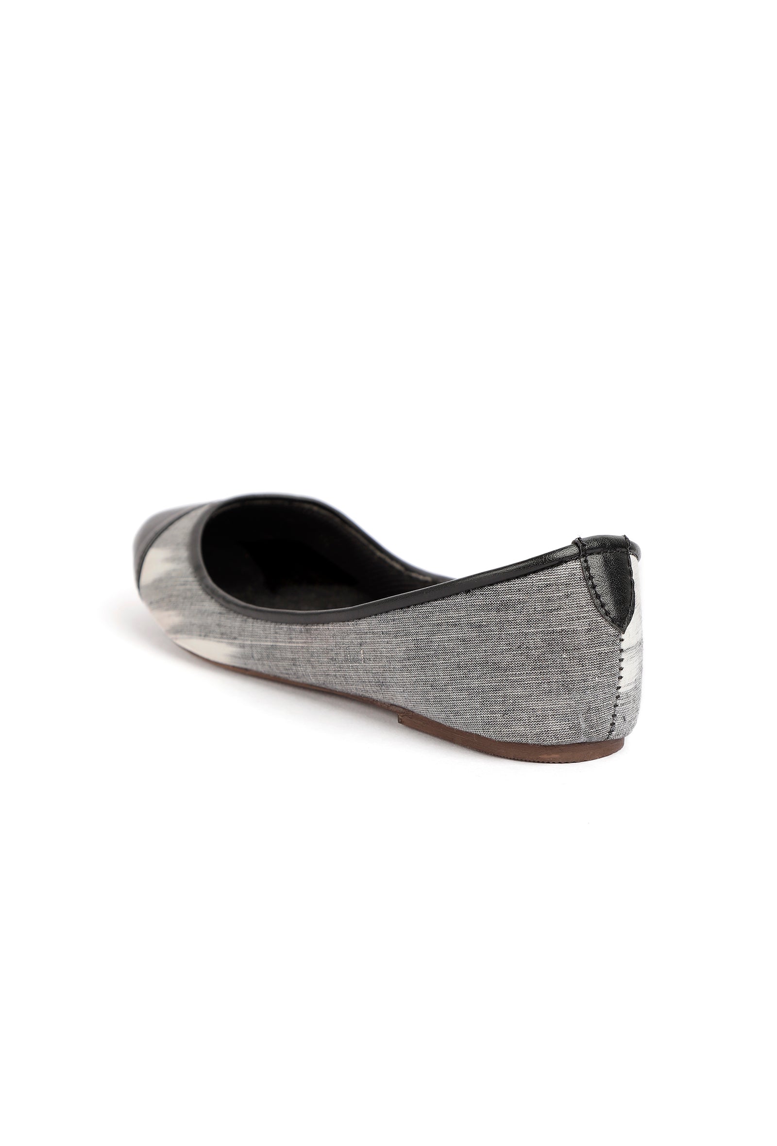 Black and White Ikat Cruelty Free Leather Flat Ballerinas