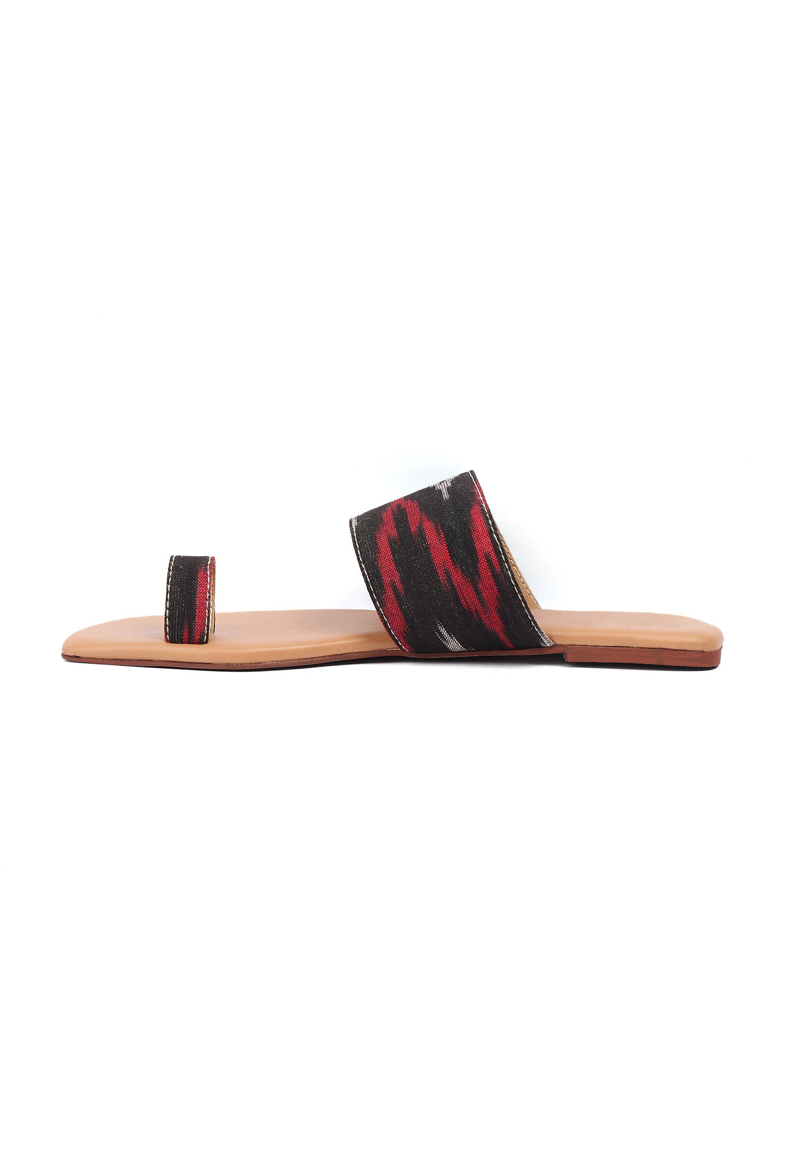 Multi Colored Ikat One Toe Cruelty Free Leather Flats