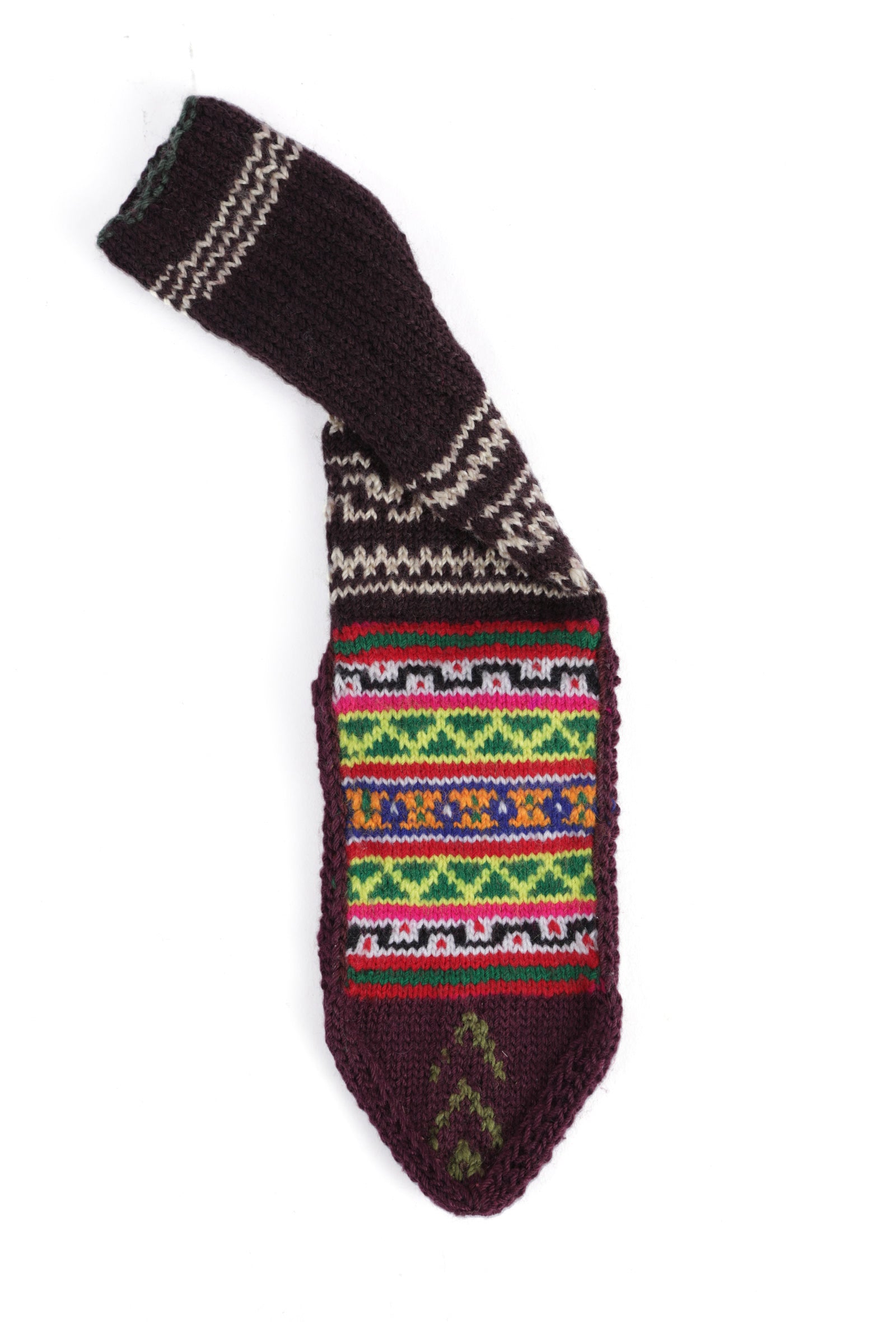 Brown & Multi Hand Knitted Woolen Winter Socks