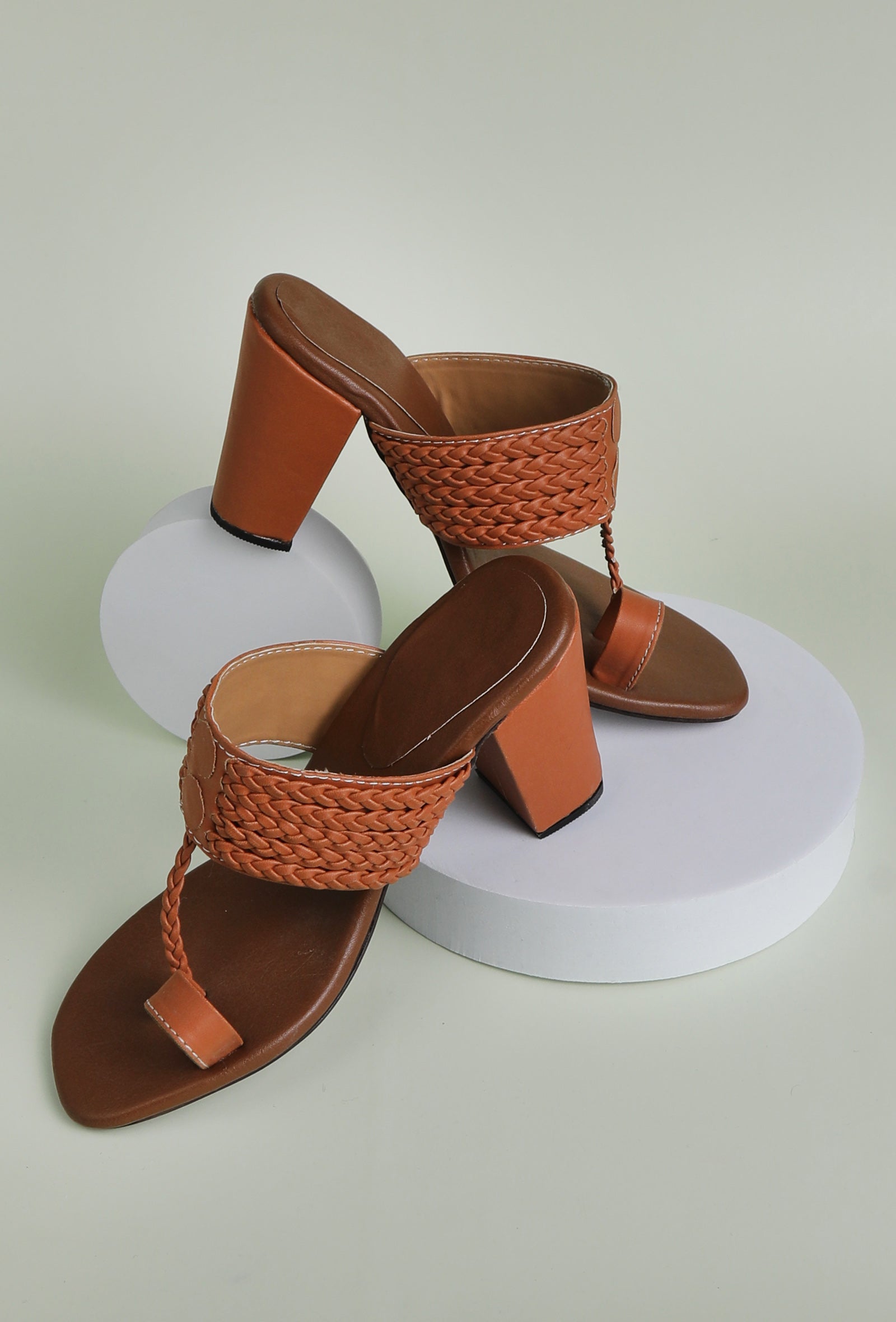 Tan Cruelty-Free Leather Heeled Sandals