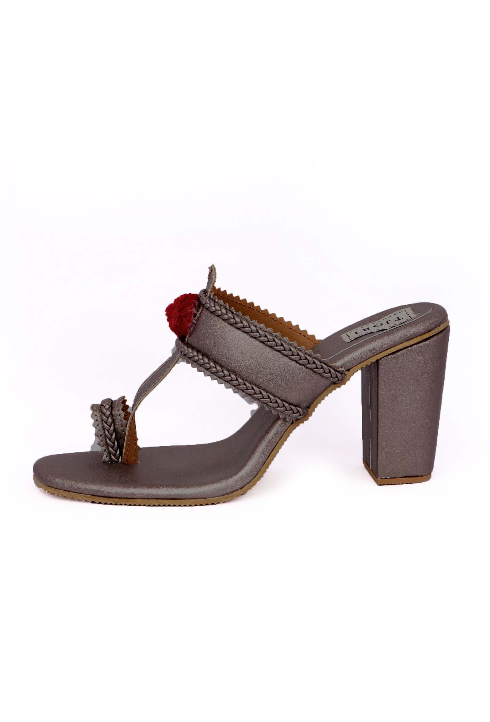 Silver Cruelty-Free Leather Heeled Sandals