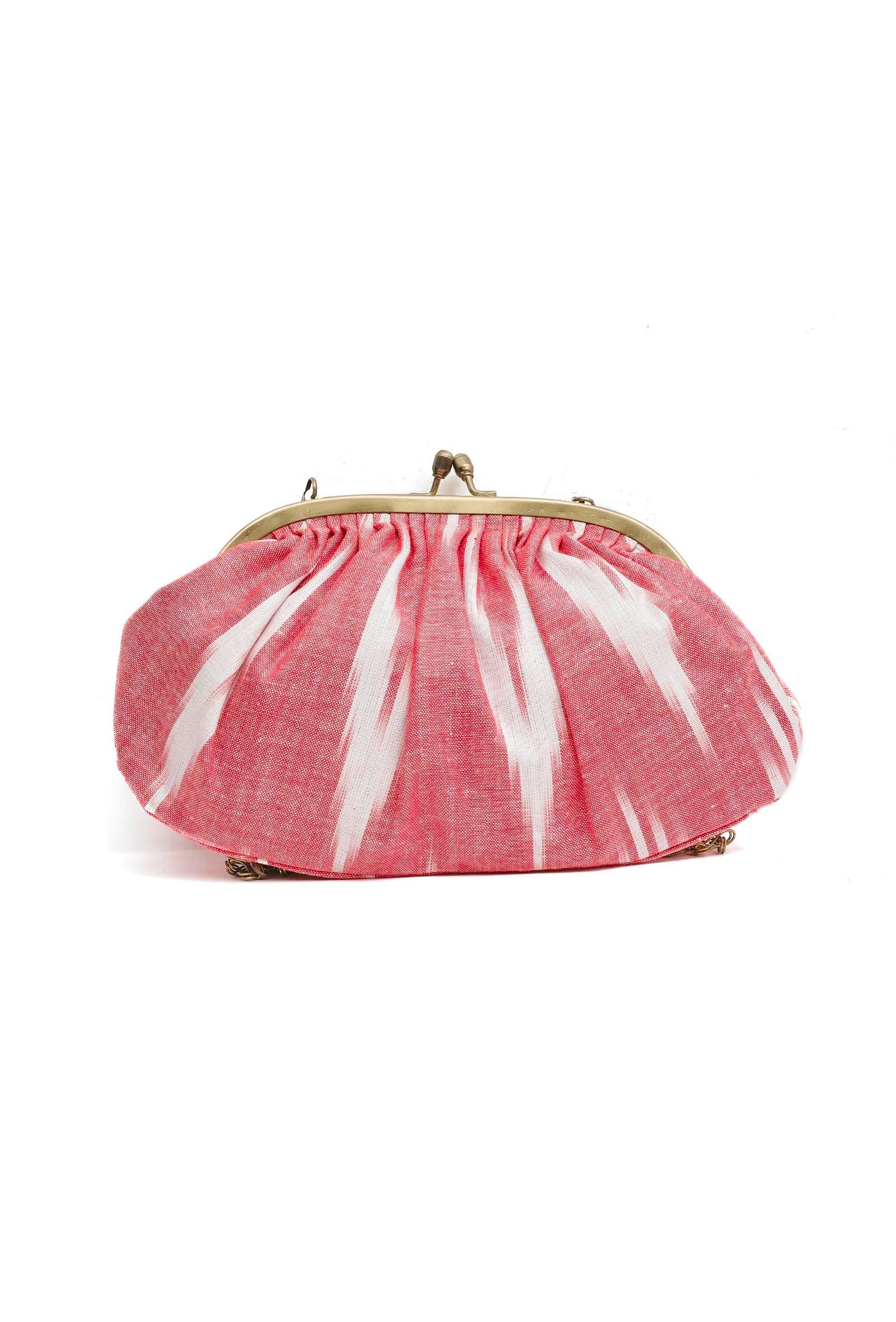 Taffy Pink Ikat Clutch Bag