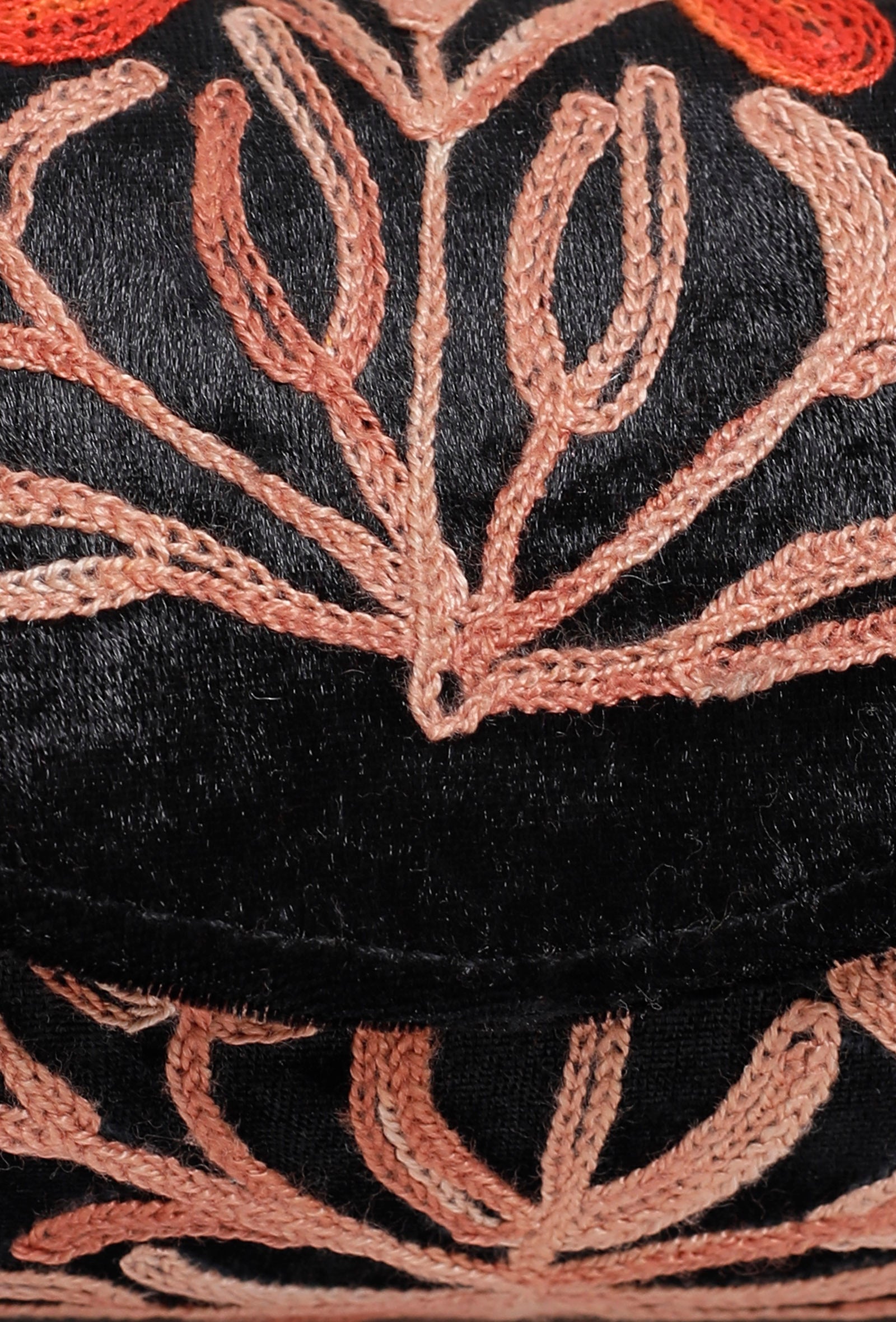 Black Tilla Embroidery Velvet Clutch