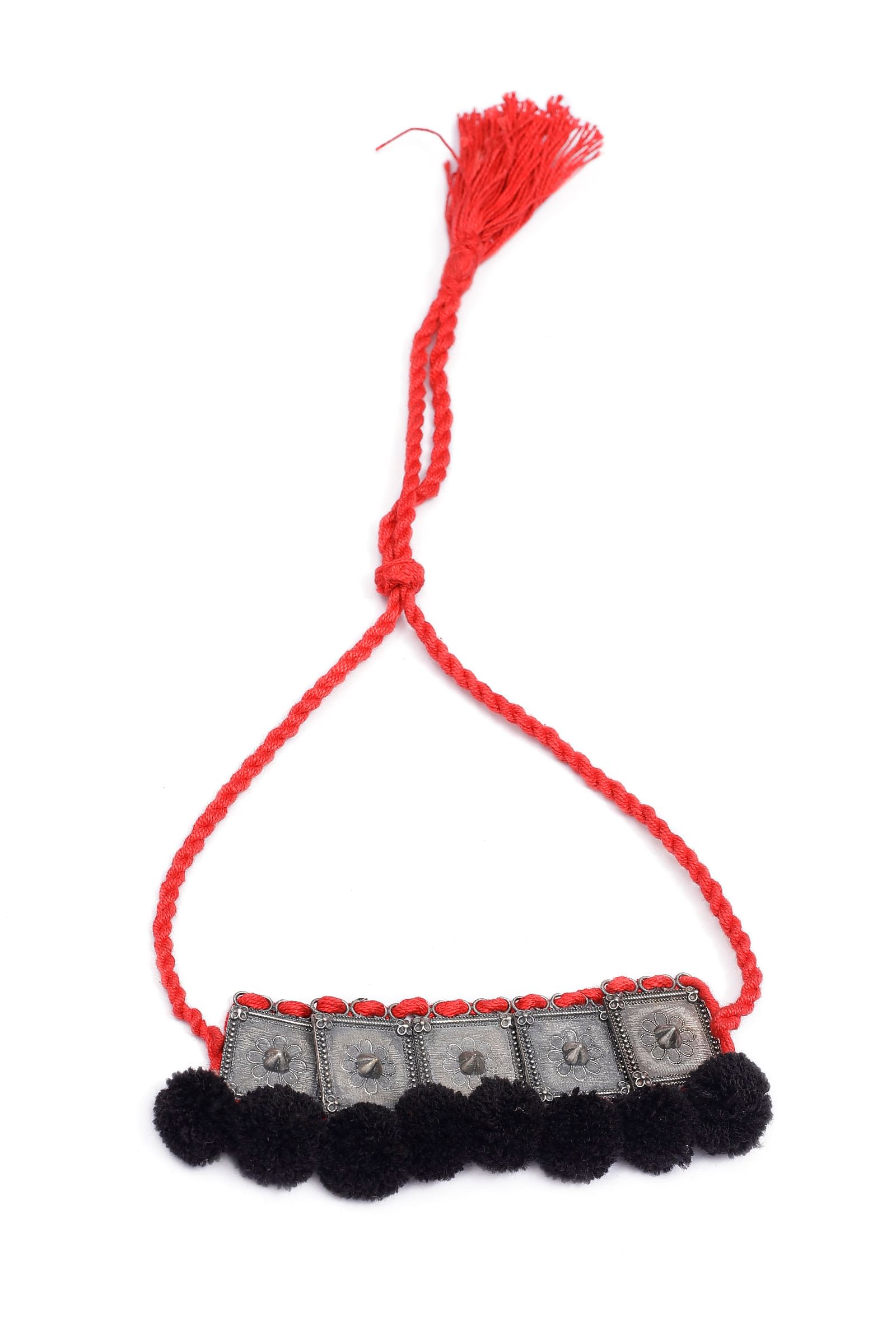 Black Pom Pom Handcrafted Tribal Necklace
