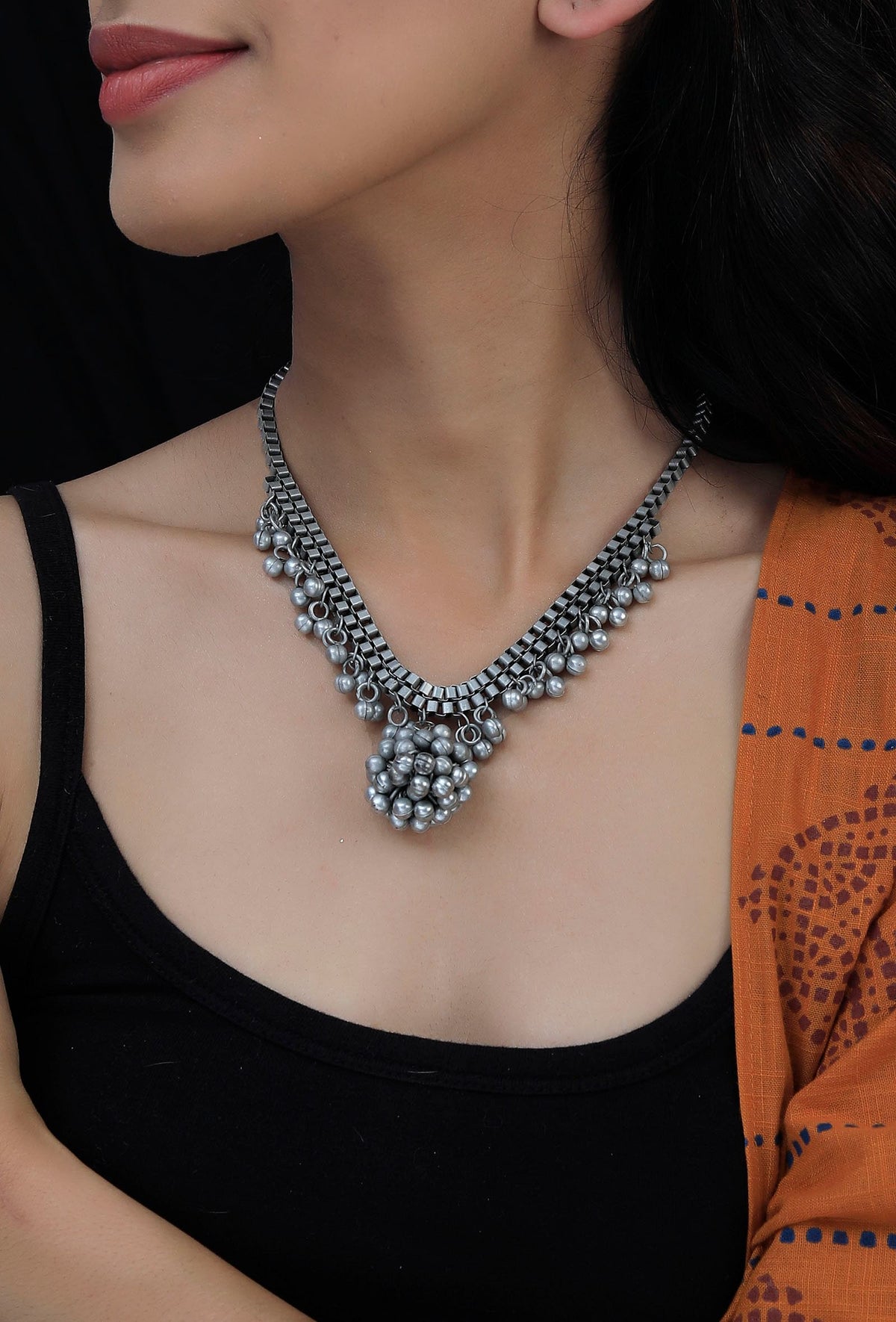 Mastani Silver Tribal Necklace