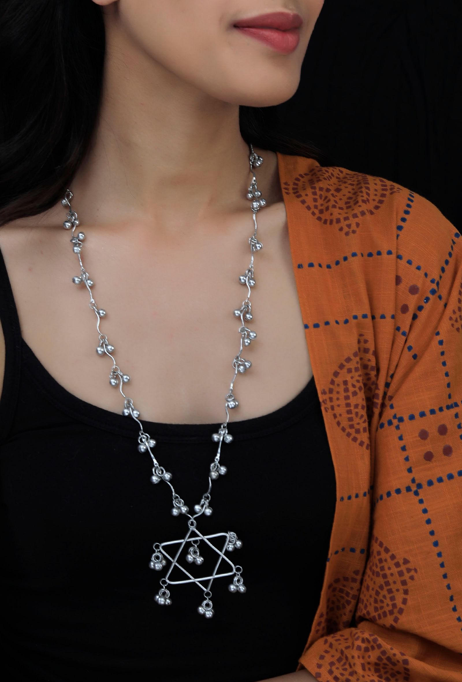 Star Silver Tribal Necklace