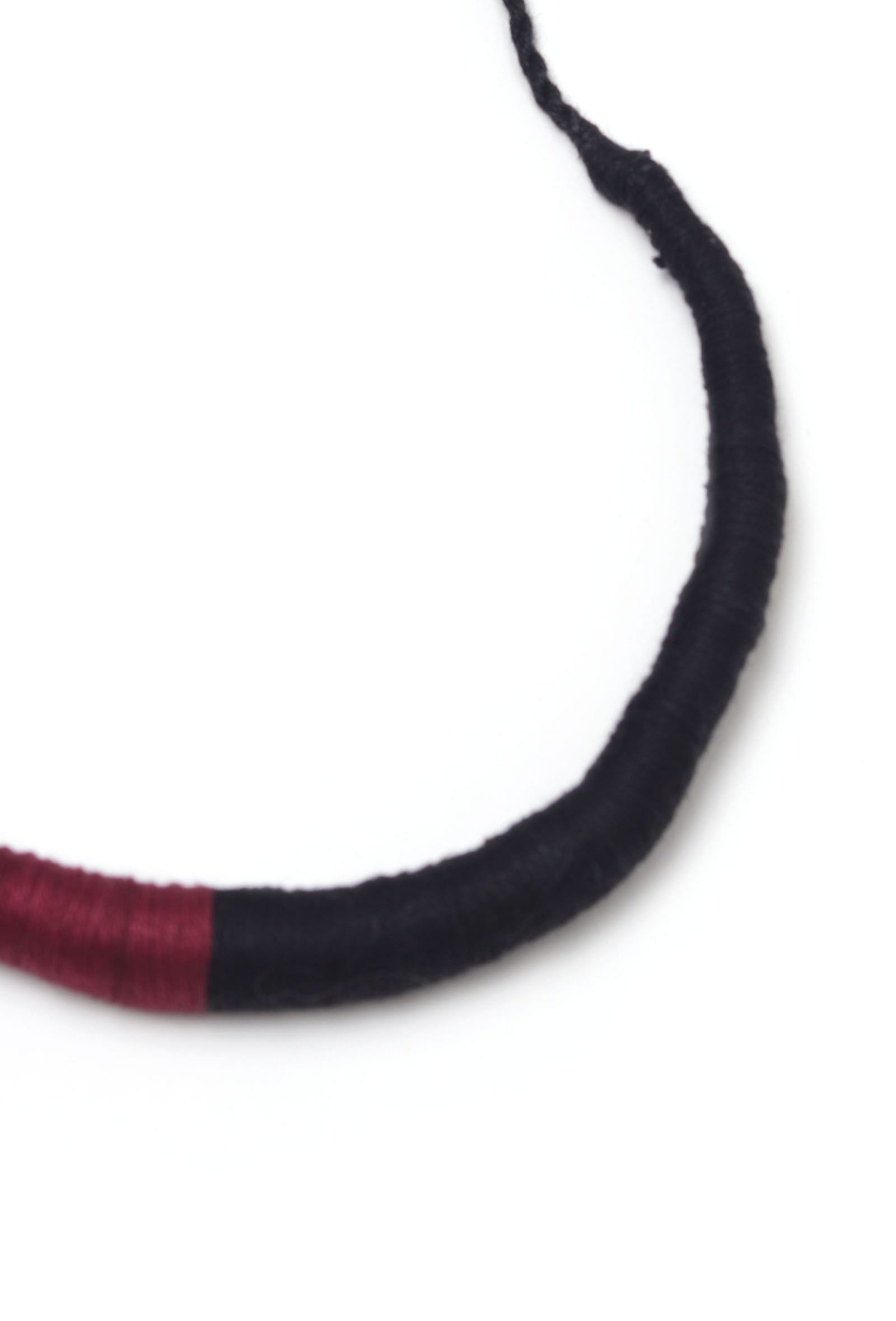 Sana Duo Brown and Black Tribal Thread Necklace
