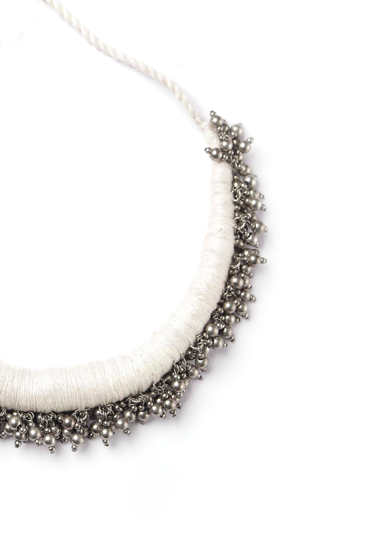 Noor White Tribal Ghungroo Necklace