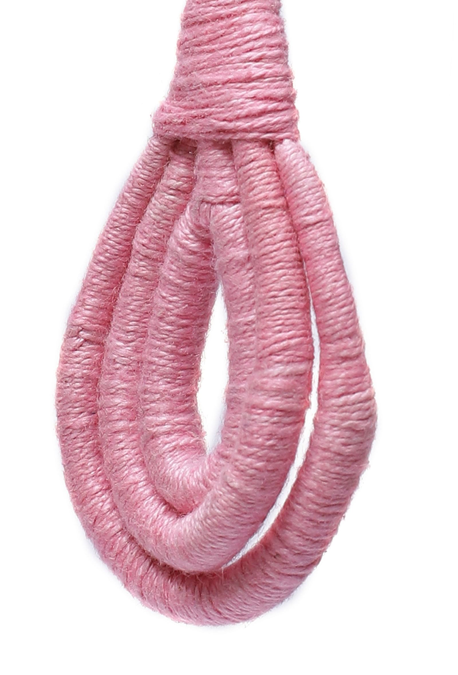 Rosy Pink Thread Tassels Thread Earrings