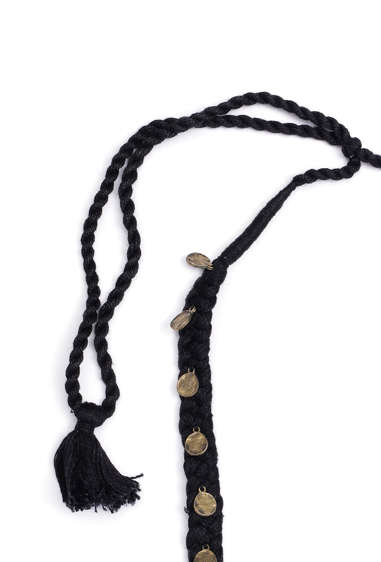 Akshara Black Tribal Brass Necklace