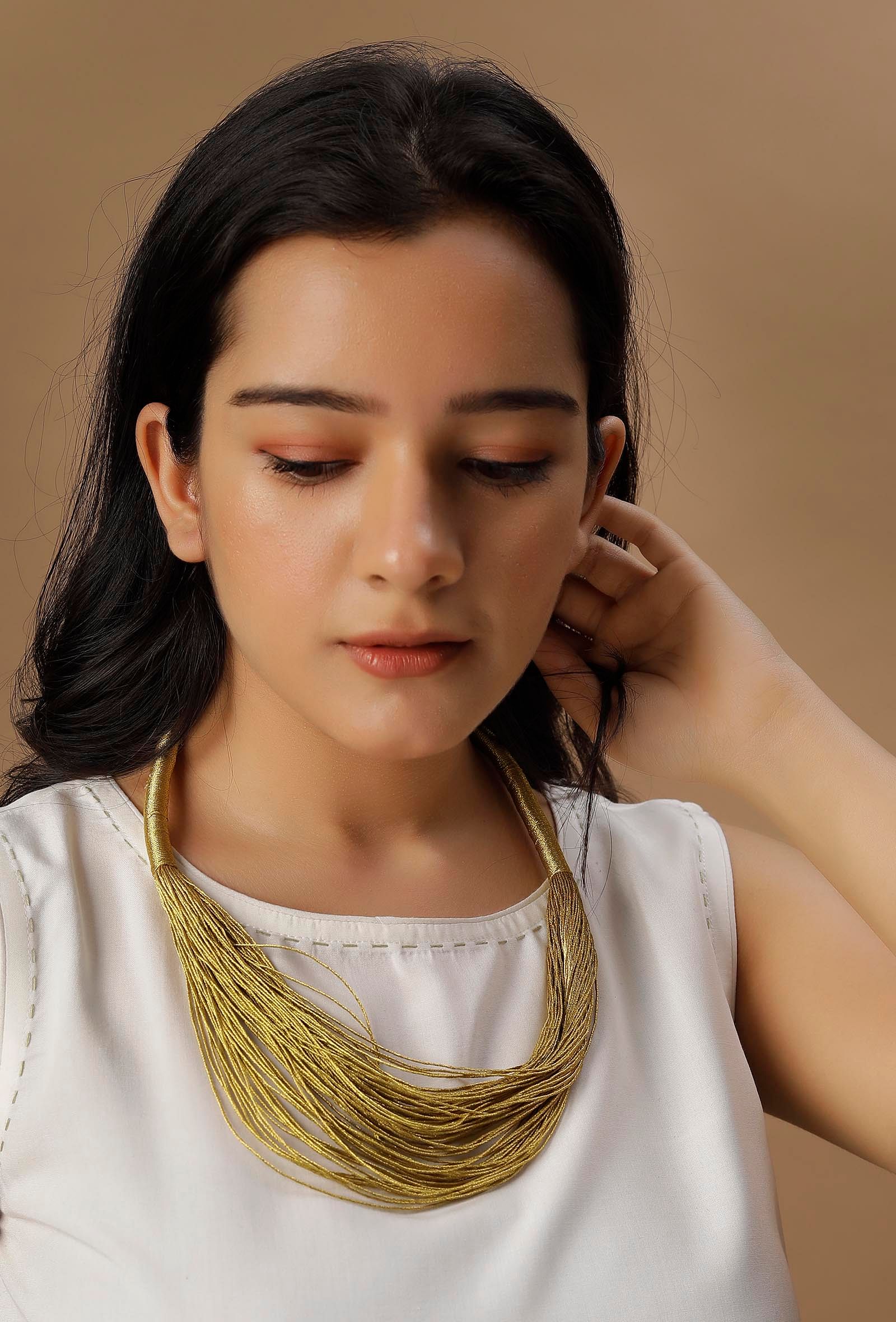 Gold Layered Thread Necklace