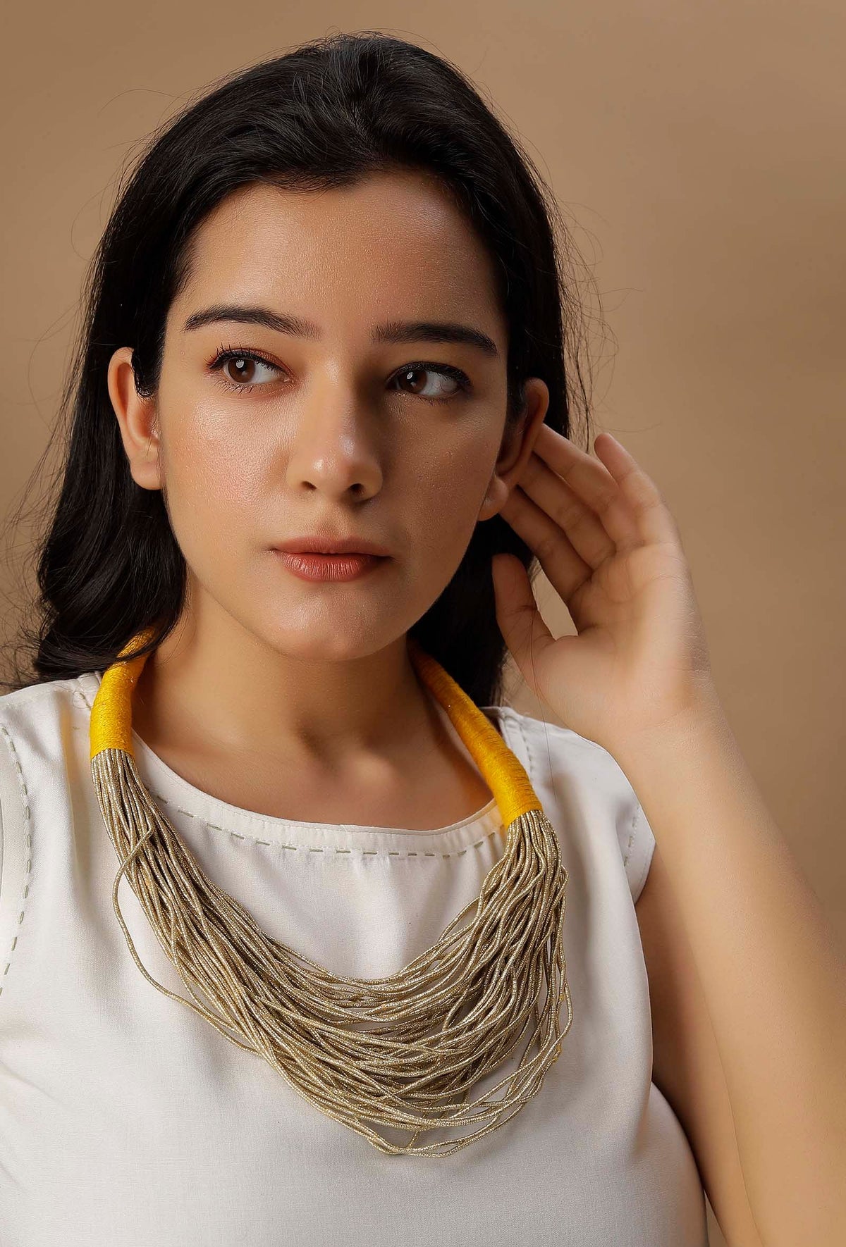 Tuscan Gold Layered Thread Necklace