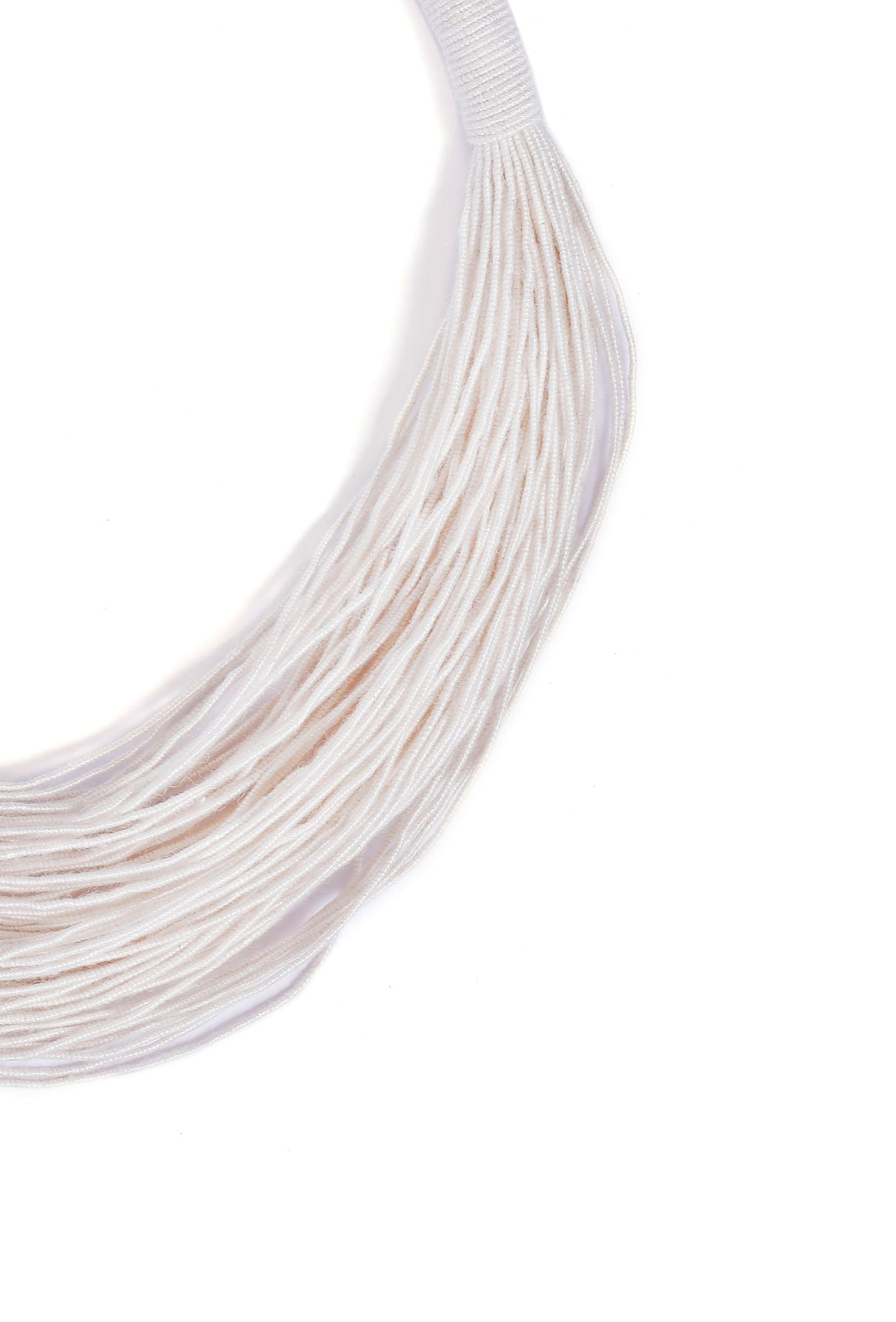 Sand White Layered Thread Necklace