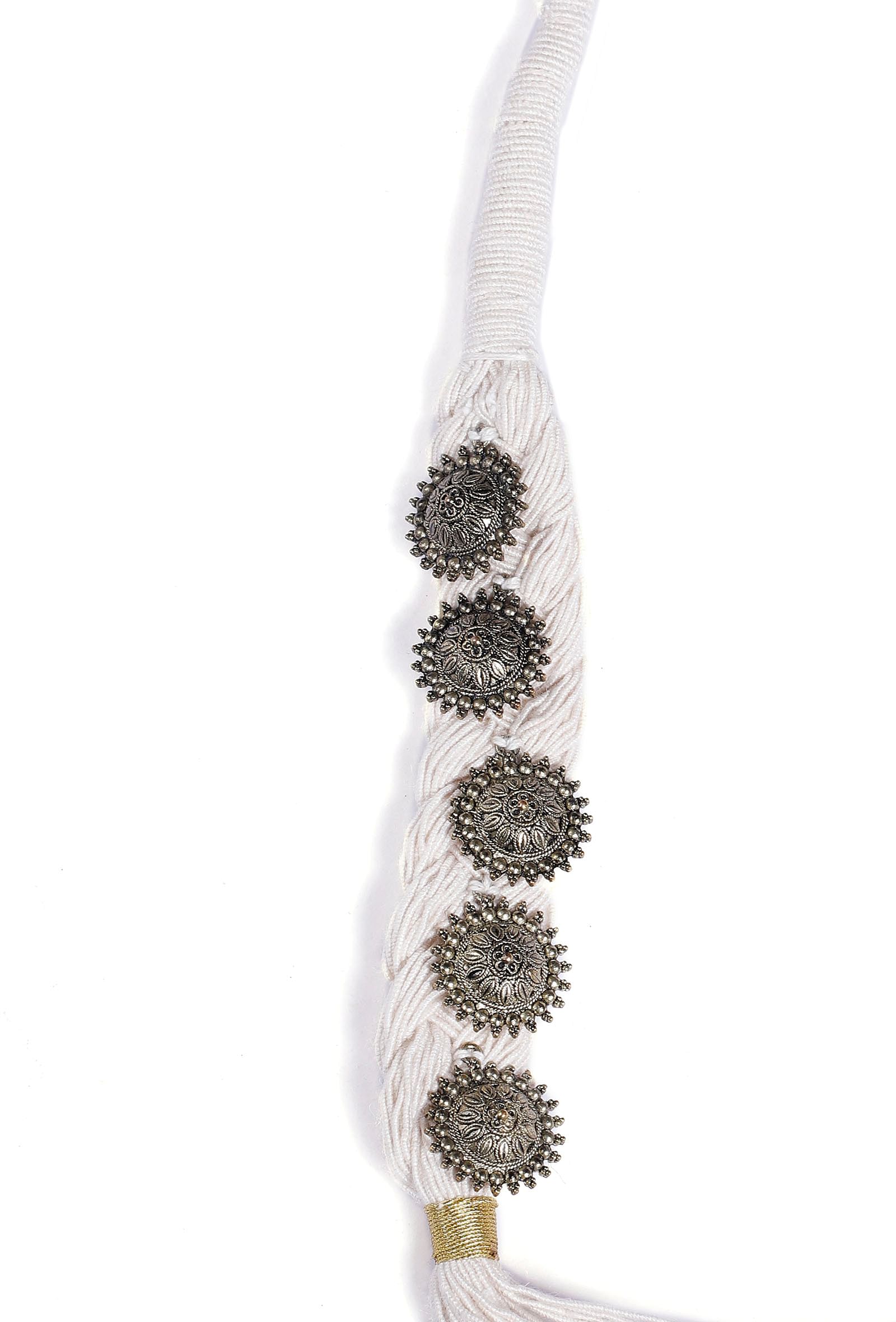 Lace White Coin Layered Thread Necklace
