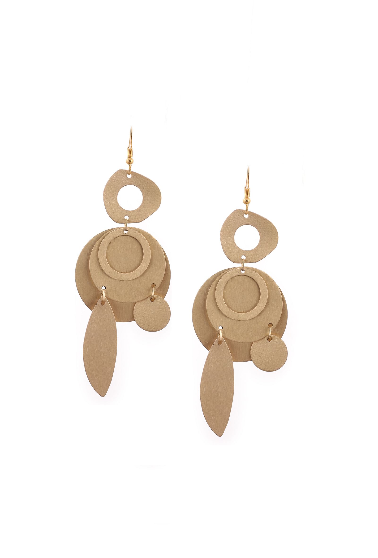 Layer on Layer Sphere Brass Earrings