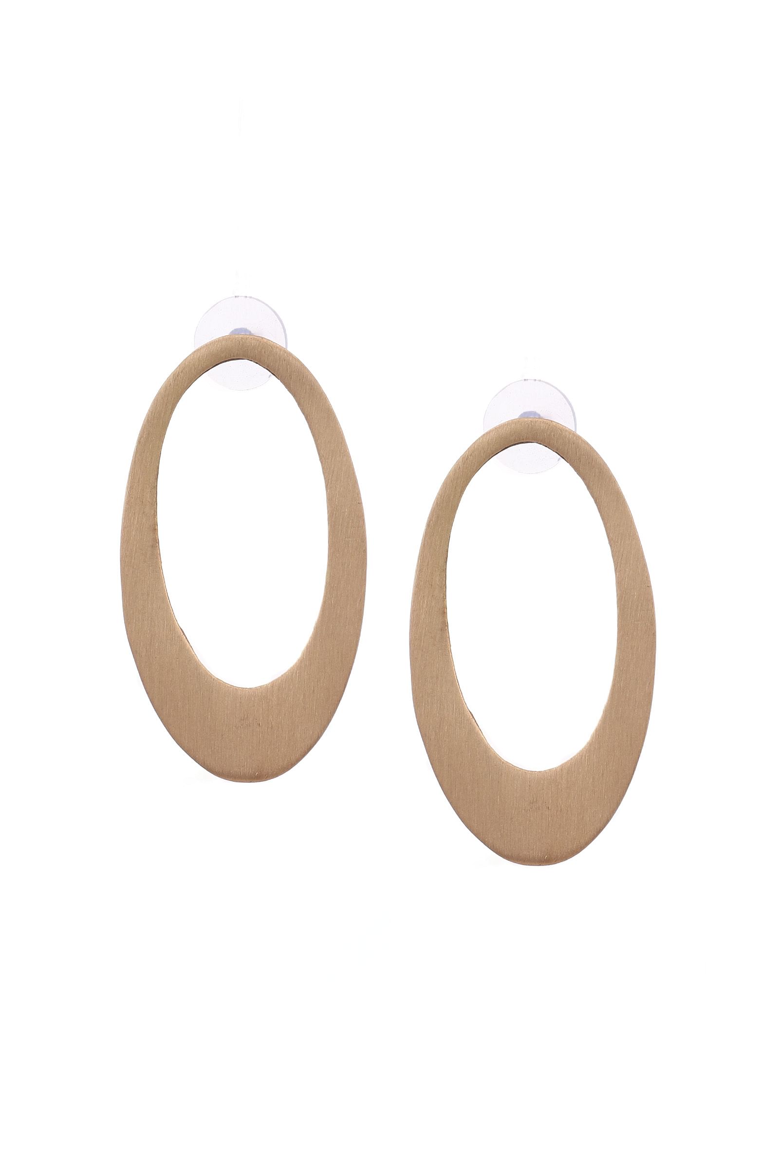 Oval Space Brass Earrings