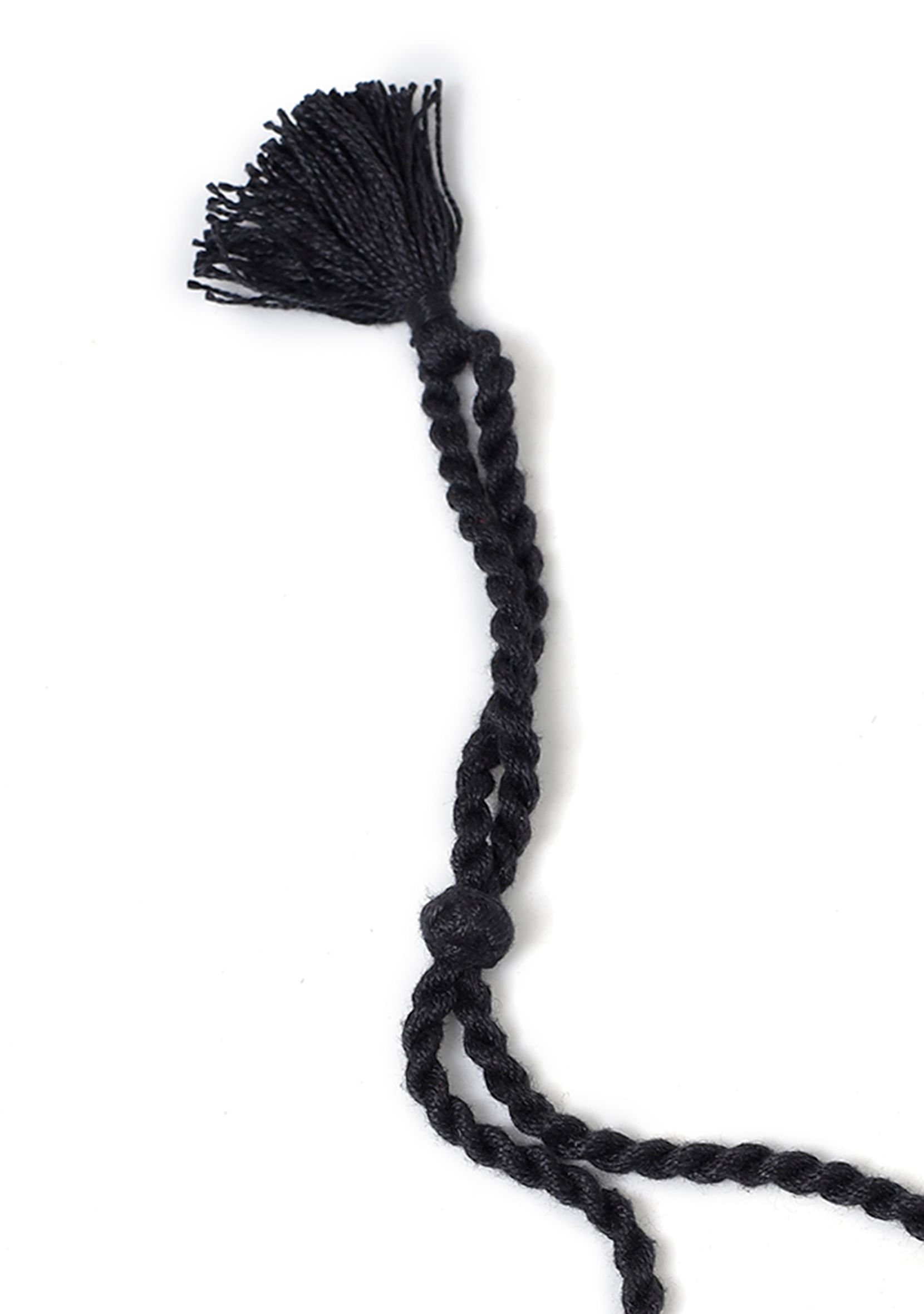 Onyx Black Thread Silver Tribal Necklace