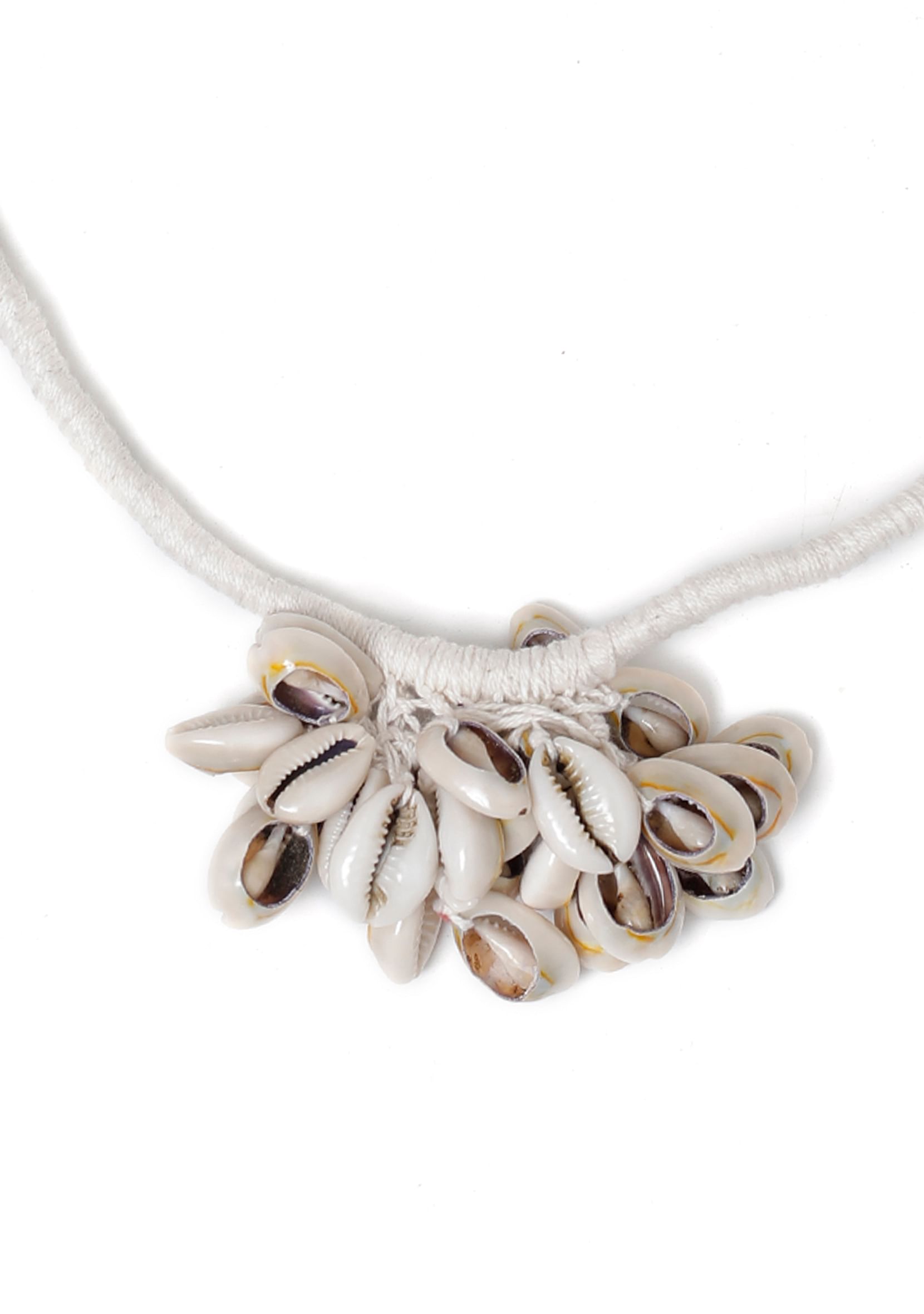 White Cowrie Shell Tribal Necklace