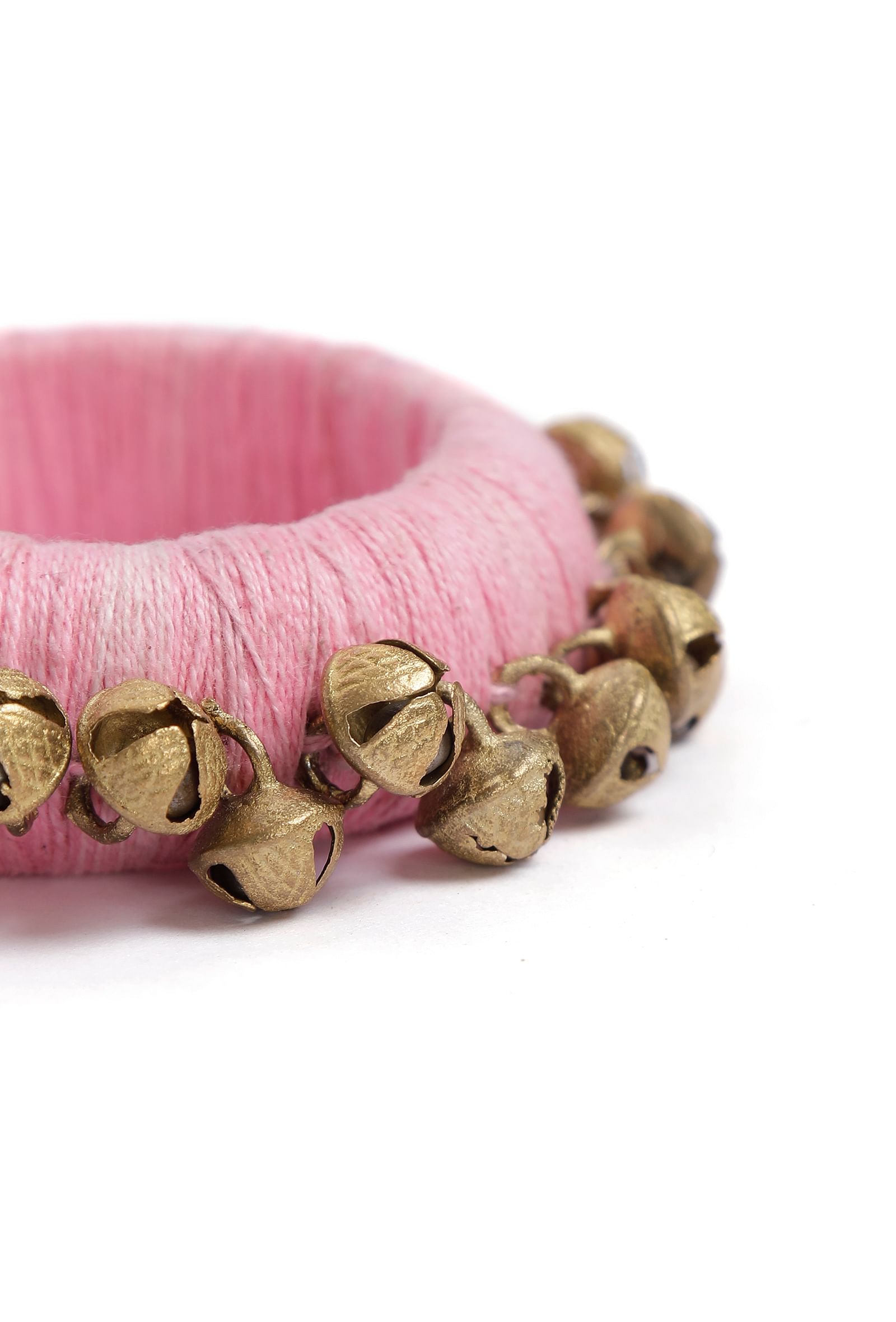 Pink Thread Wooden Bangles