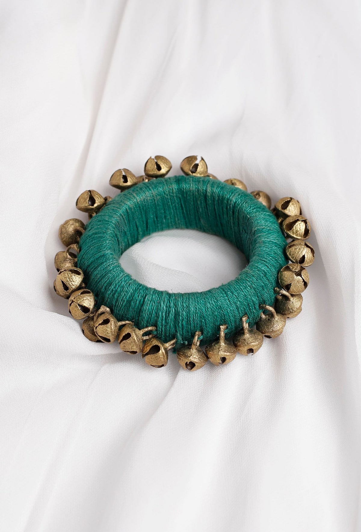 Teal Thread Wooden Bangles