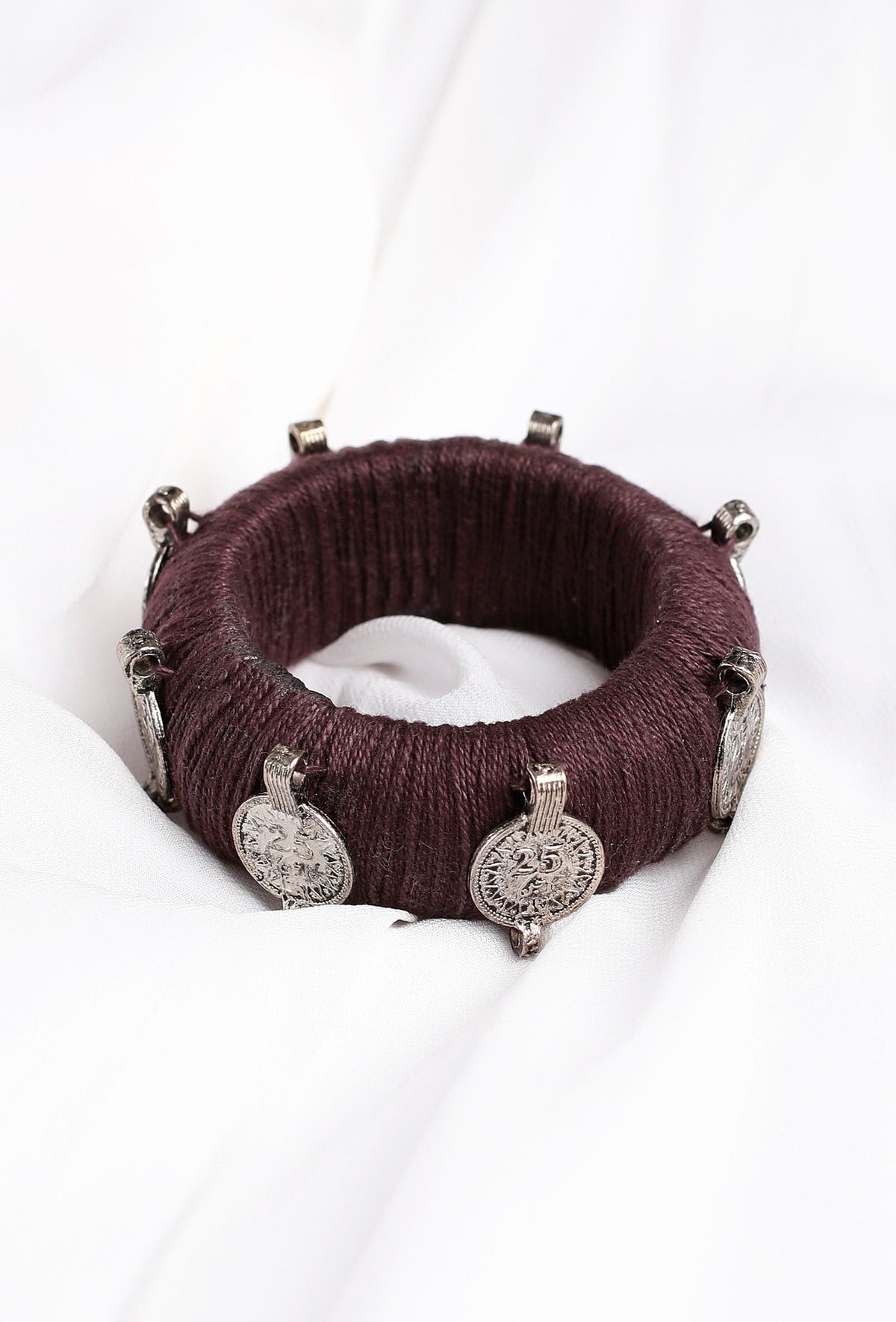 Onyx Brown Thread Wooden Bangles