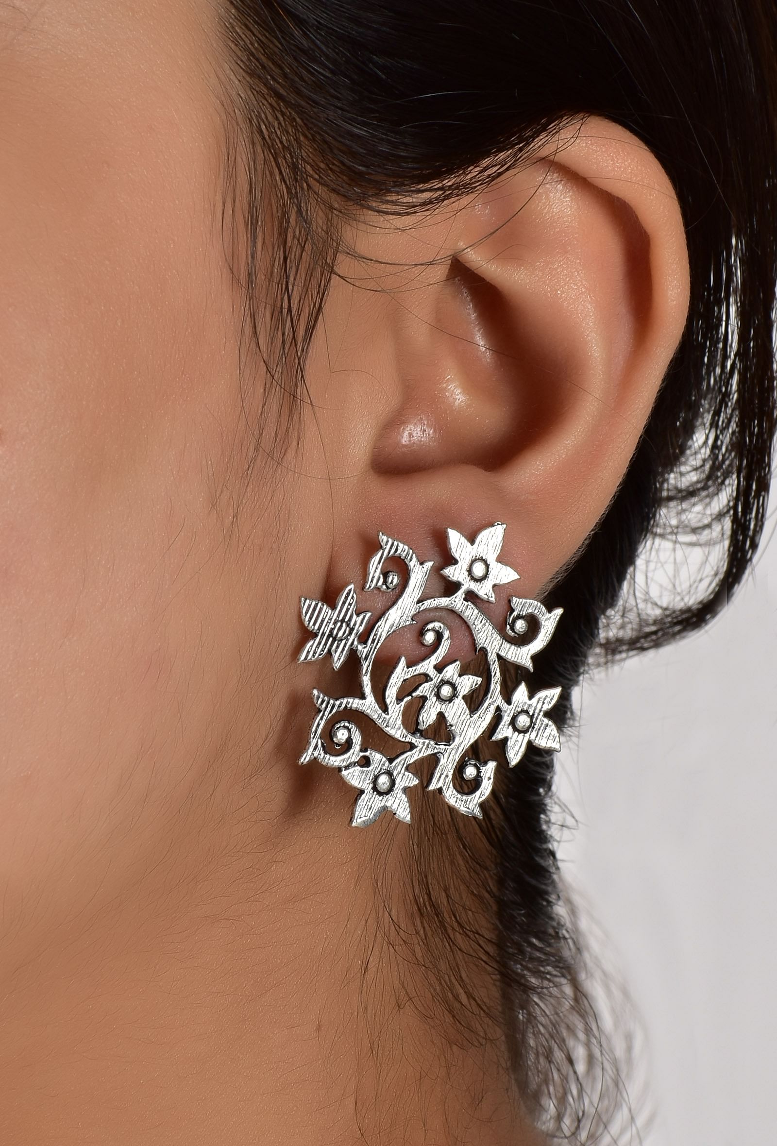 Floral Chakra Brass Earrings